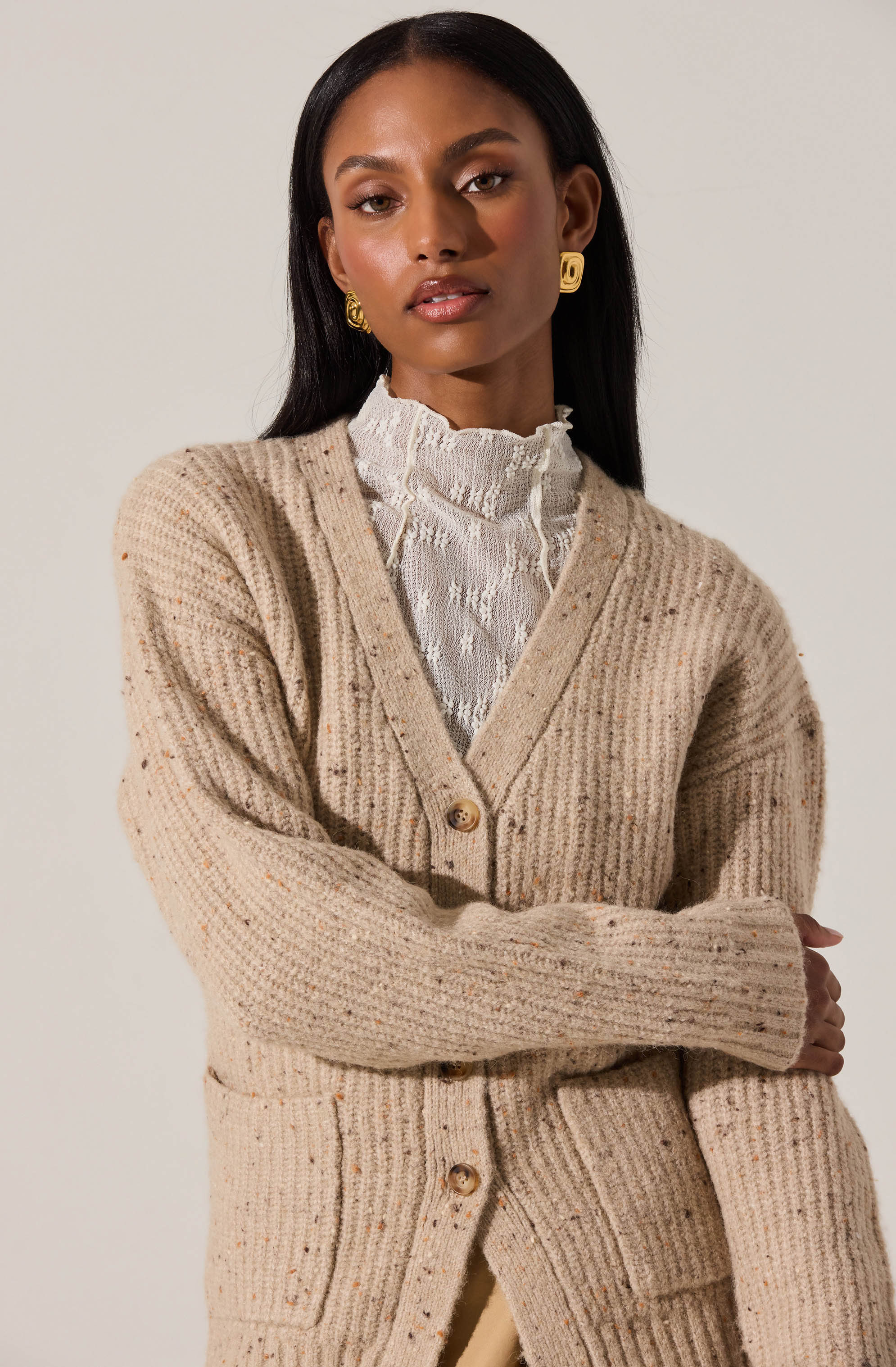 Saffi Ribbed Cardigan Sweater