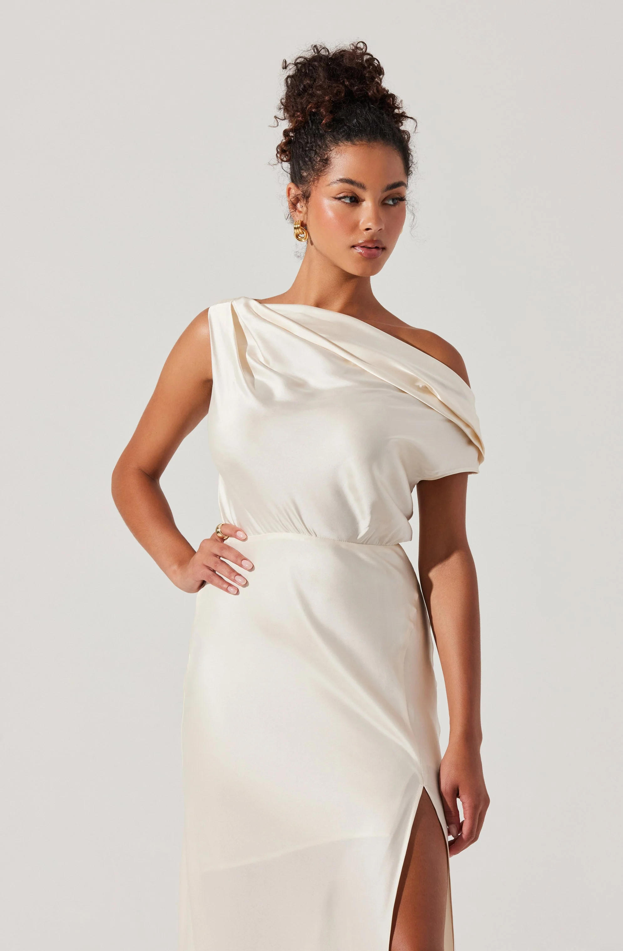 Monroe Satin Off Shoulder Dress