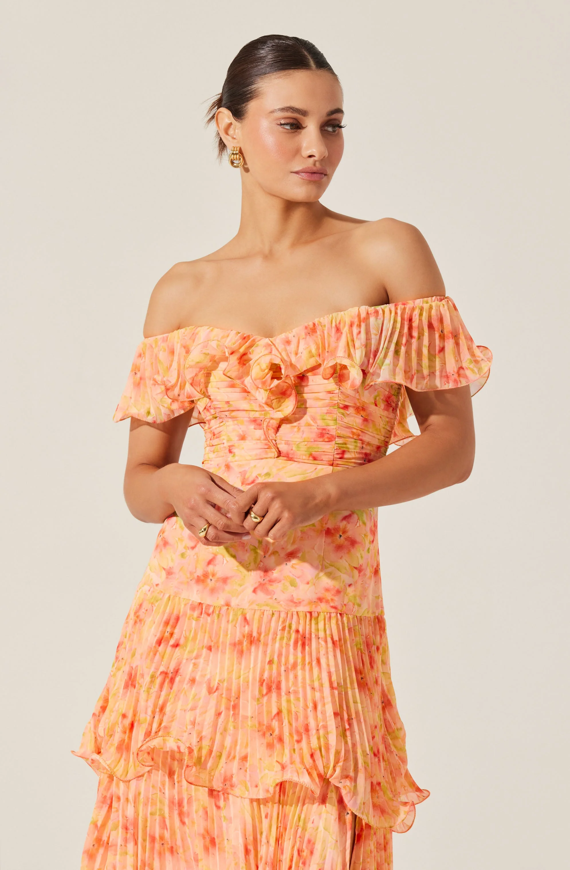 Wilder Pleated Floral Maxi Dress
