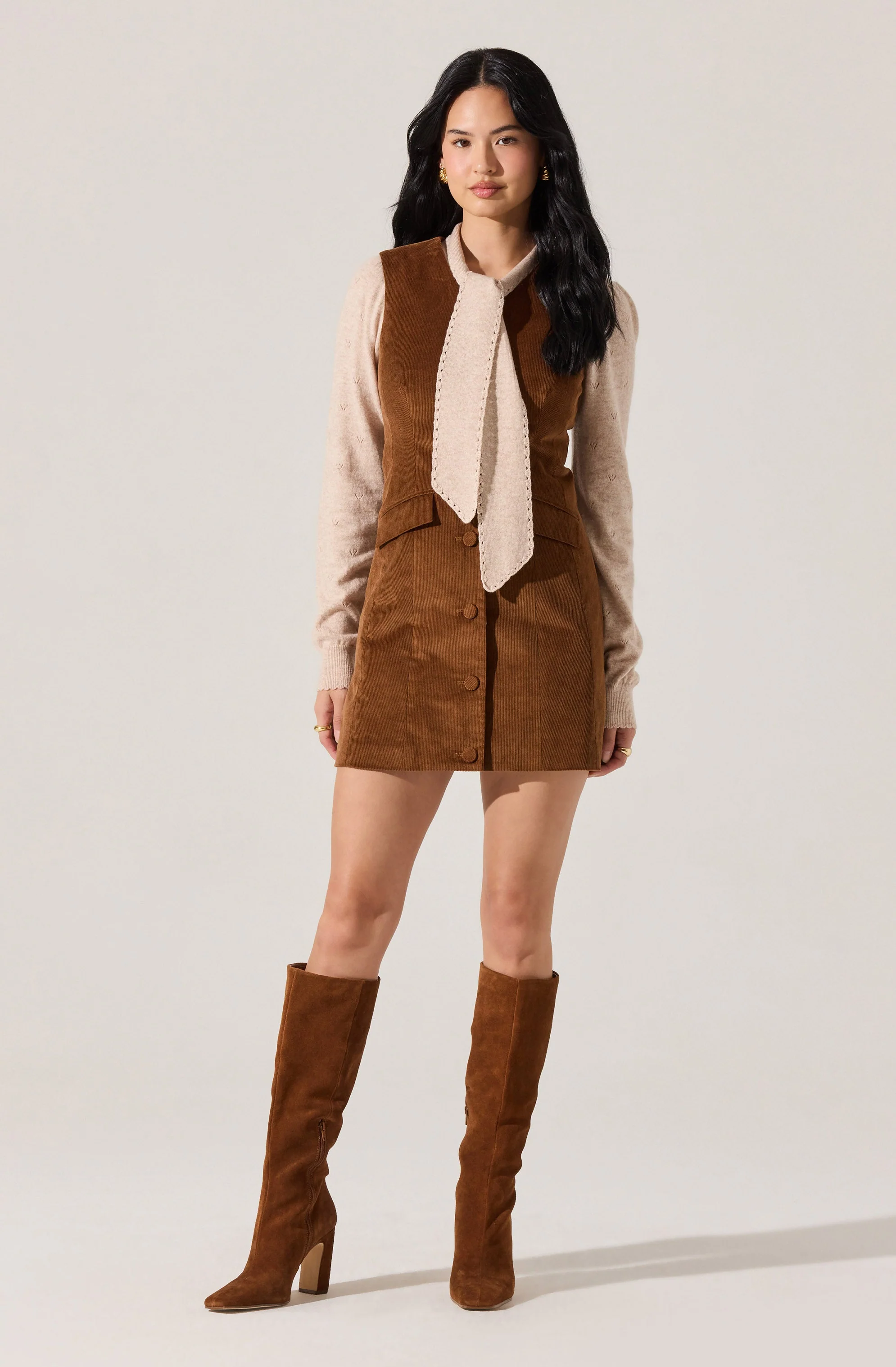 Ovalia Scarf Neck Sweater