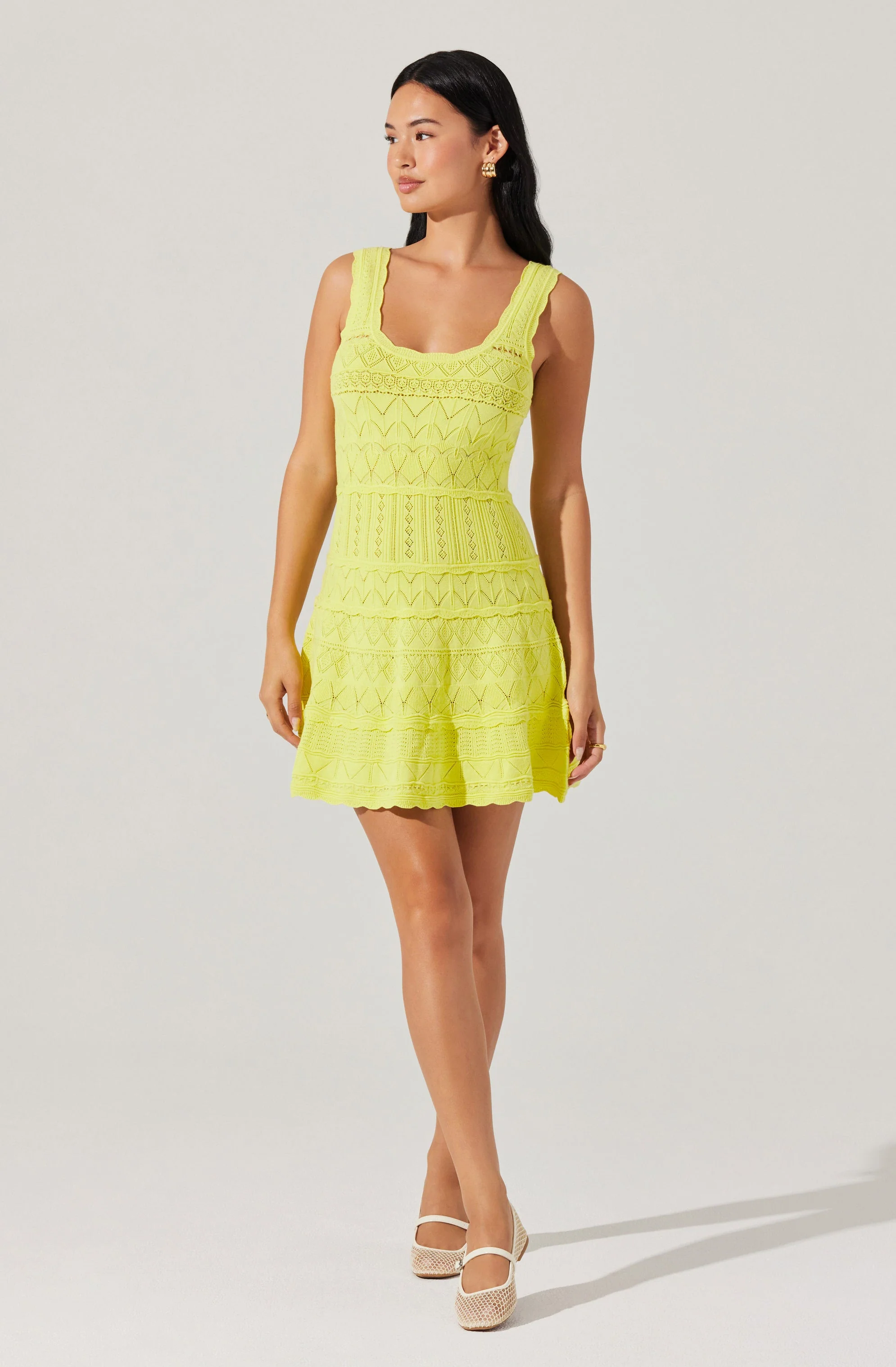 Shereena Pointelle Sweater Mini Dress