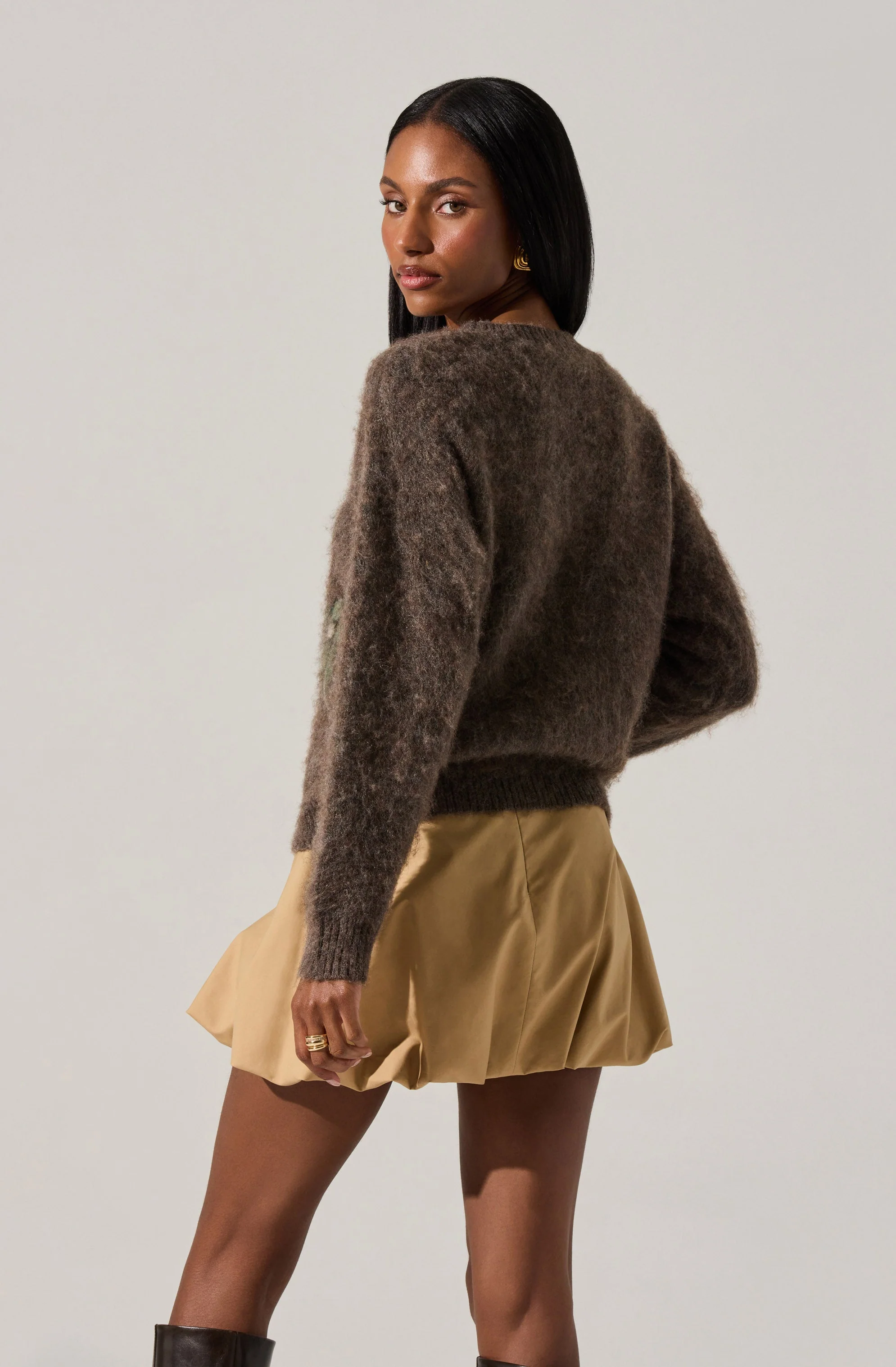 Conetta Brushed Knit Floral Sweater