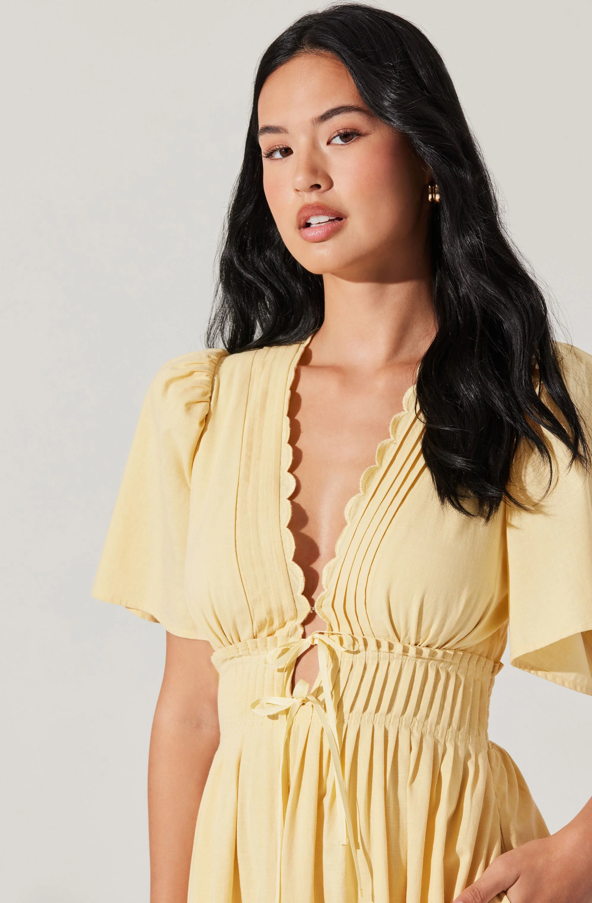 Hadleigh Scallop Trim Midi Dress