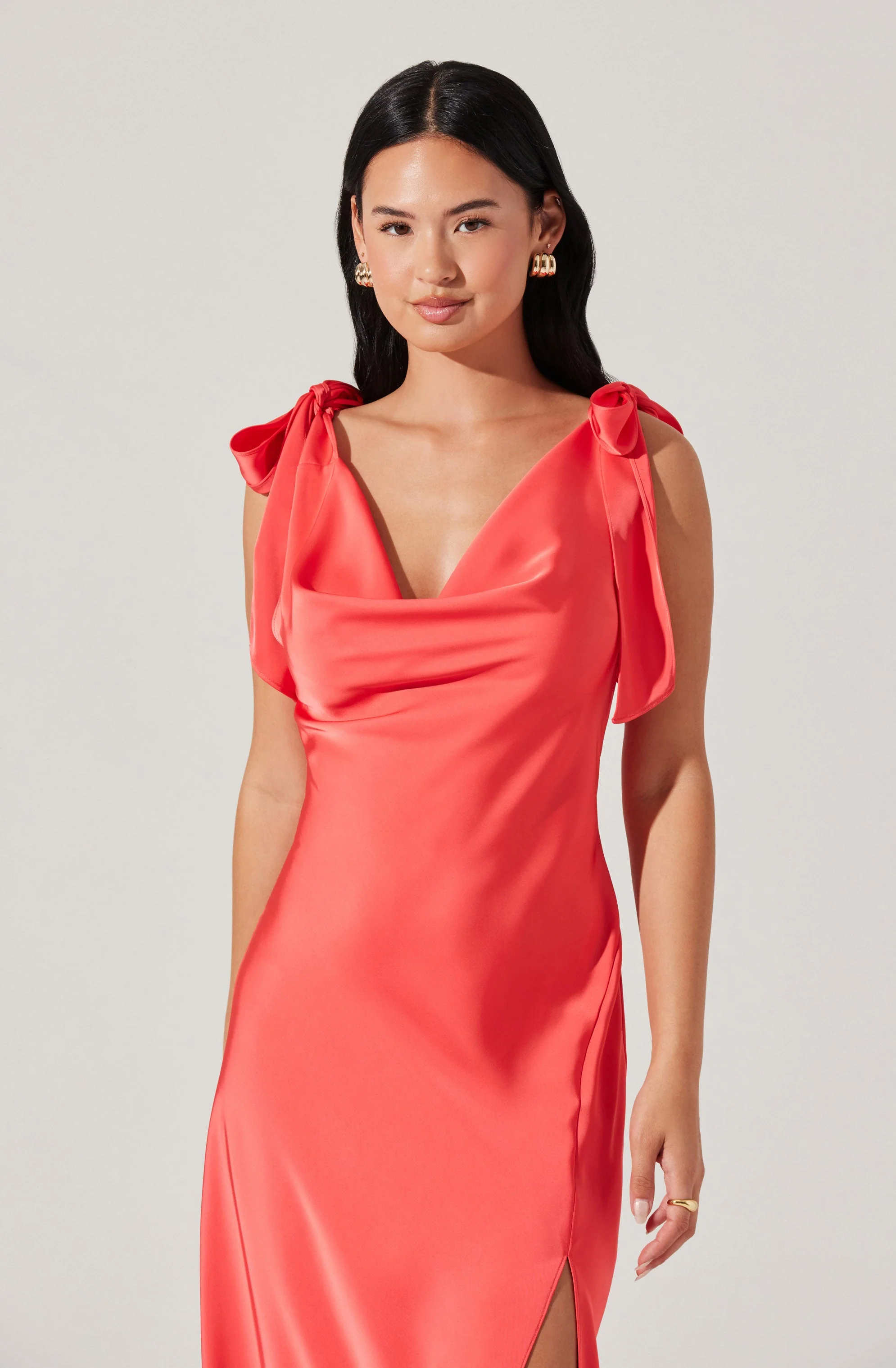 Allexina Satin Midi Dress