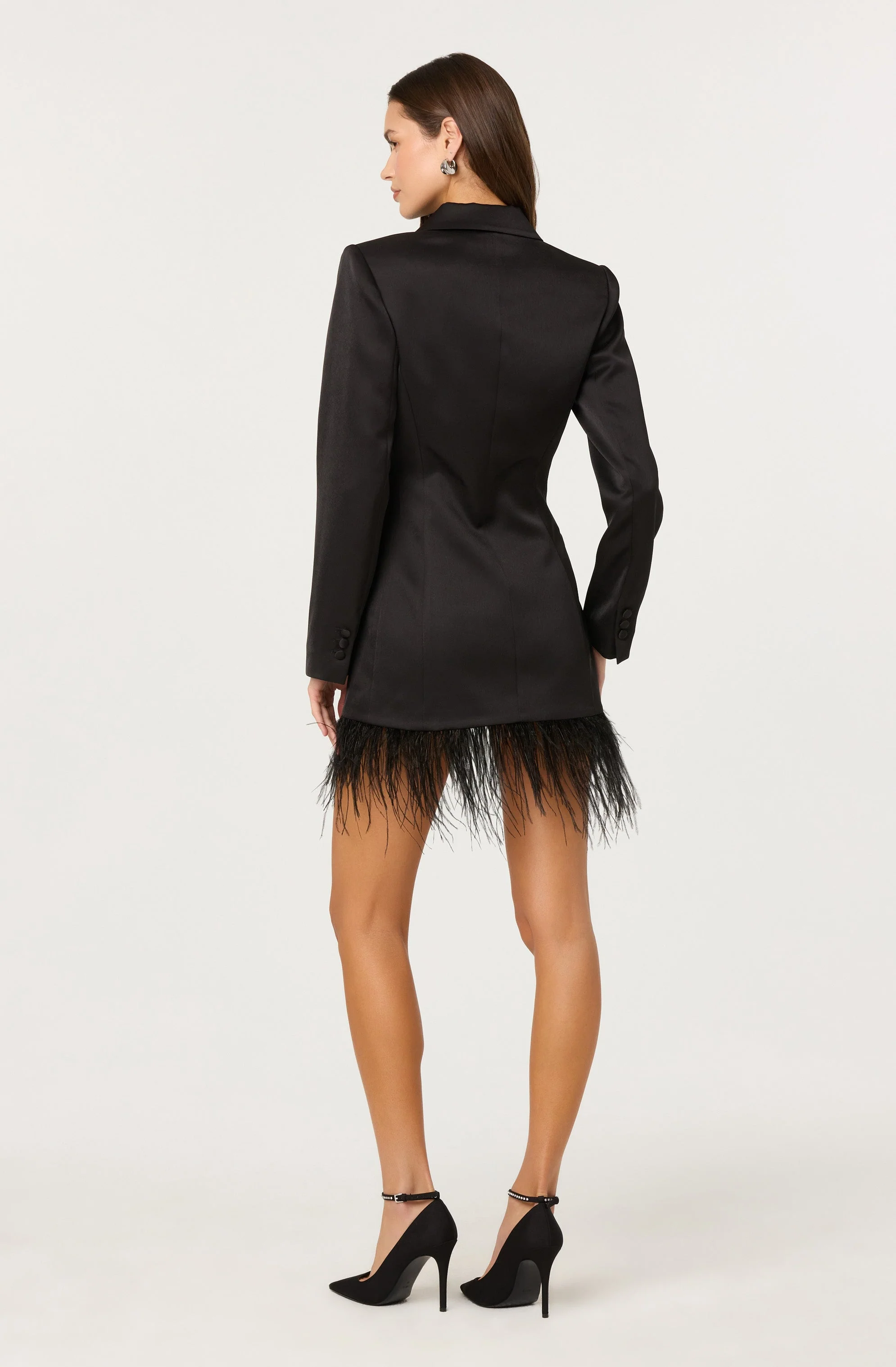 Breonna Feather Trim Blazer Dress