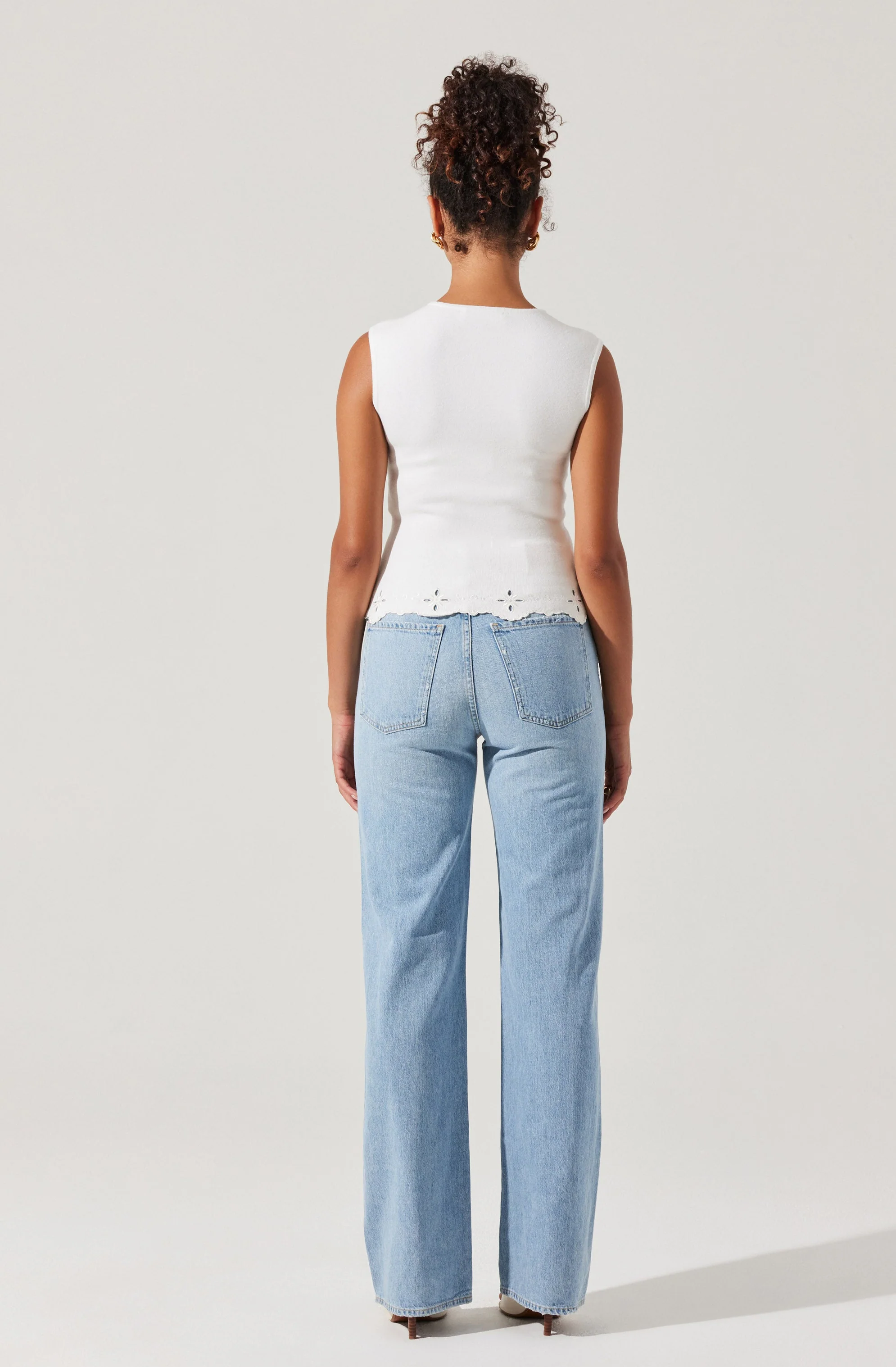 Ellamay Embroidered Trim Sweater Top