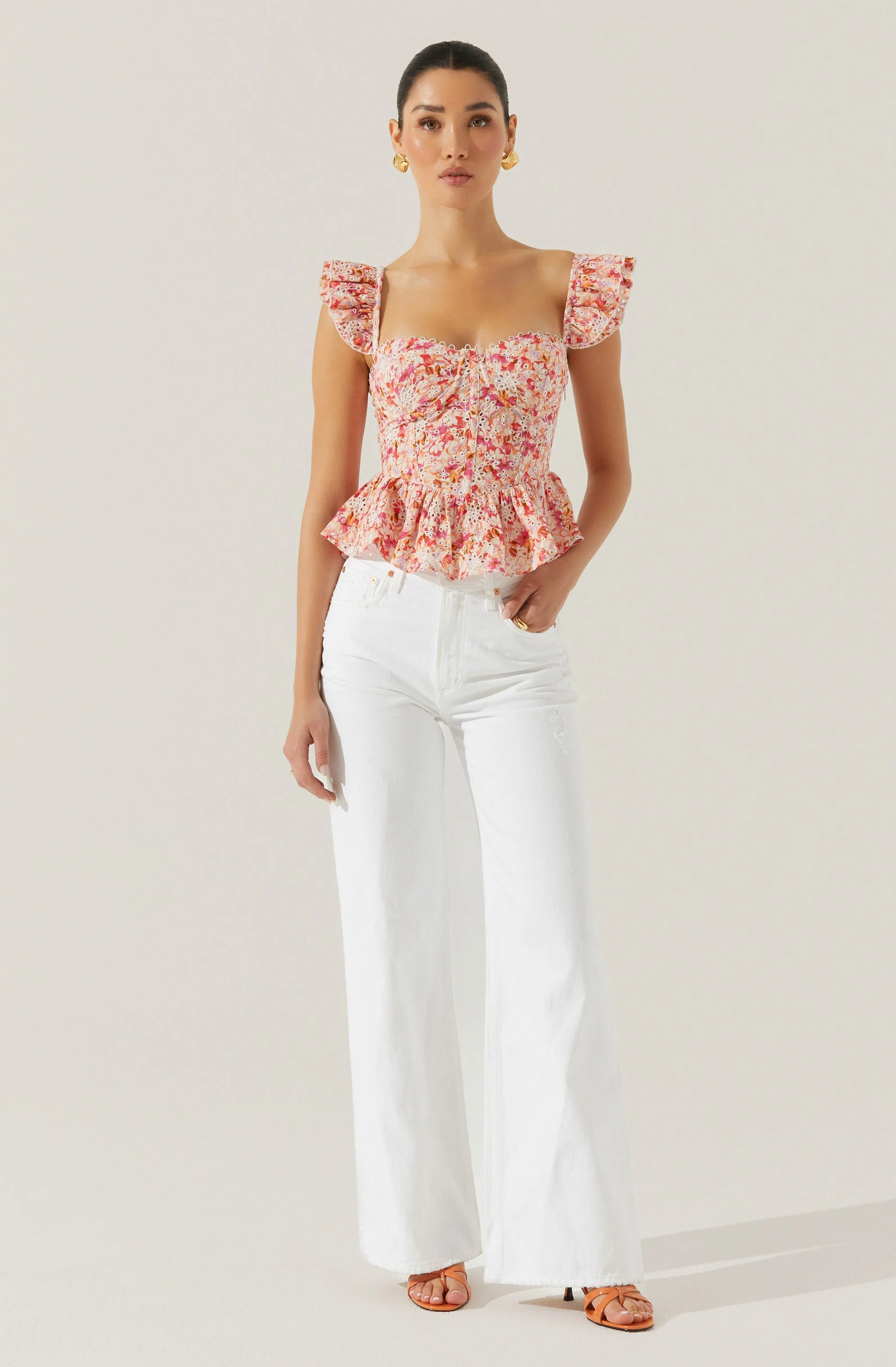 Baylin Floral Peplum Top