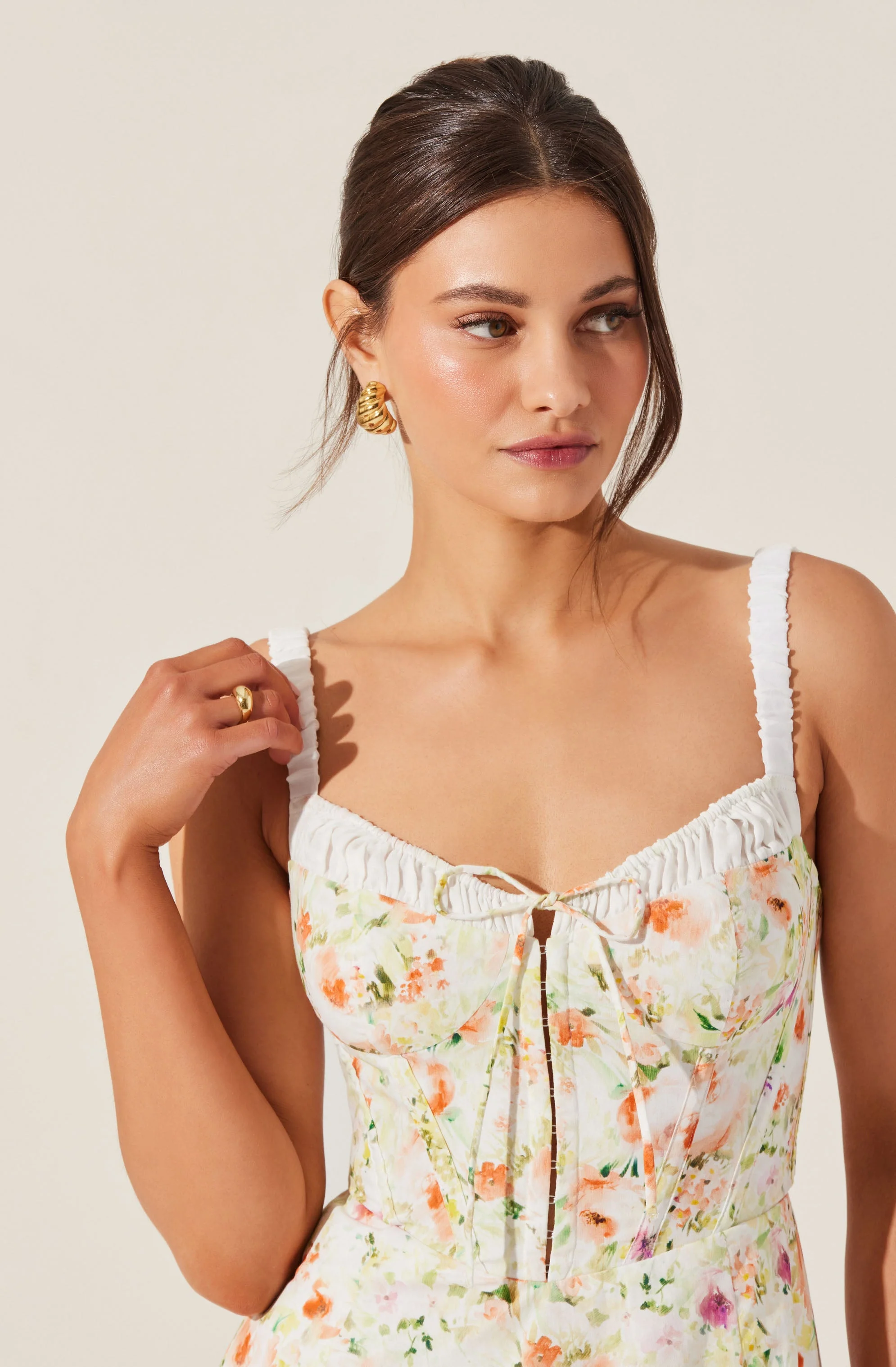 Julietta Floral Corset Midi Dress