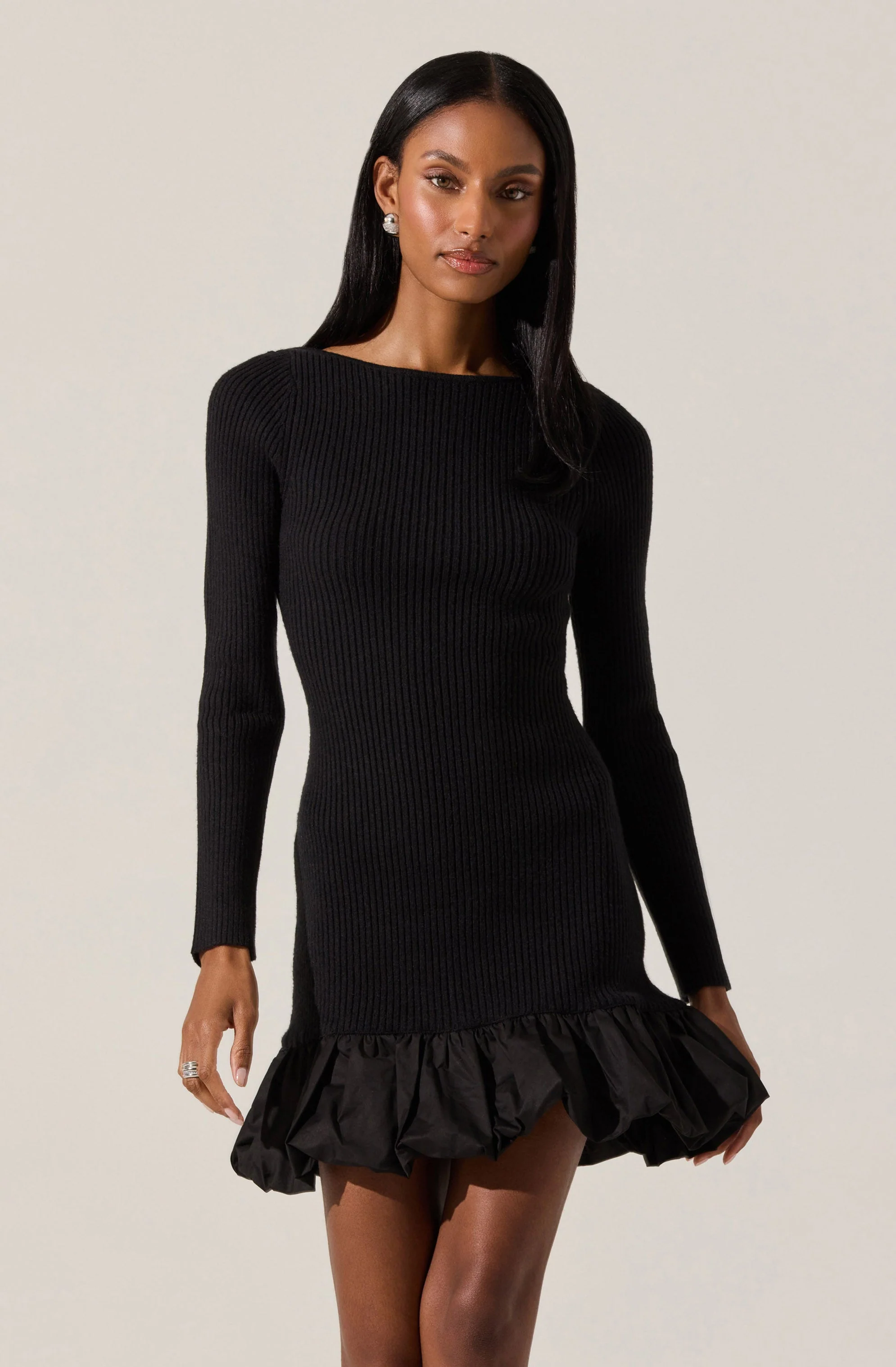 Carlene Ribbed Mini Sweater Dress
