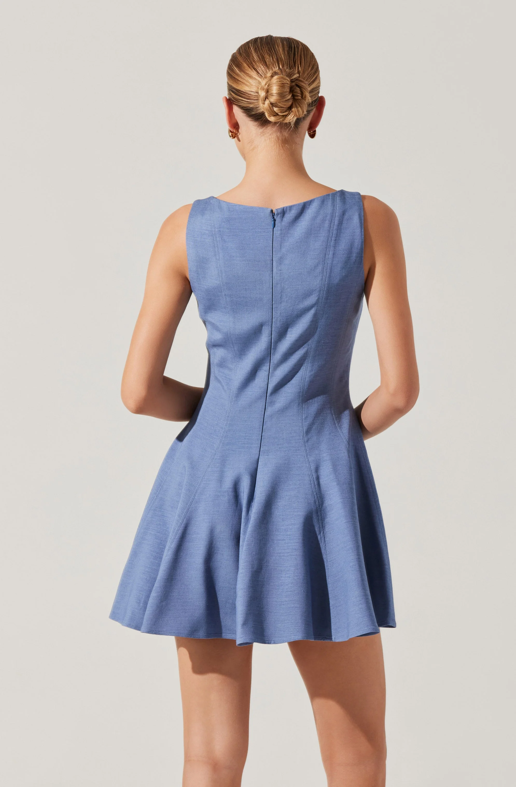 Xaria Linen-Blend Mini Dress