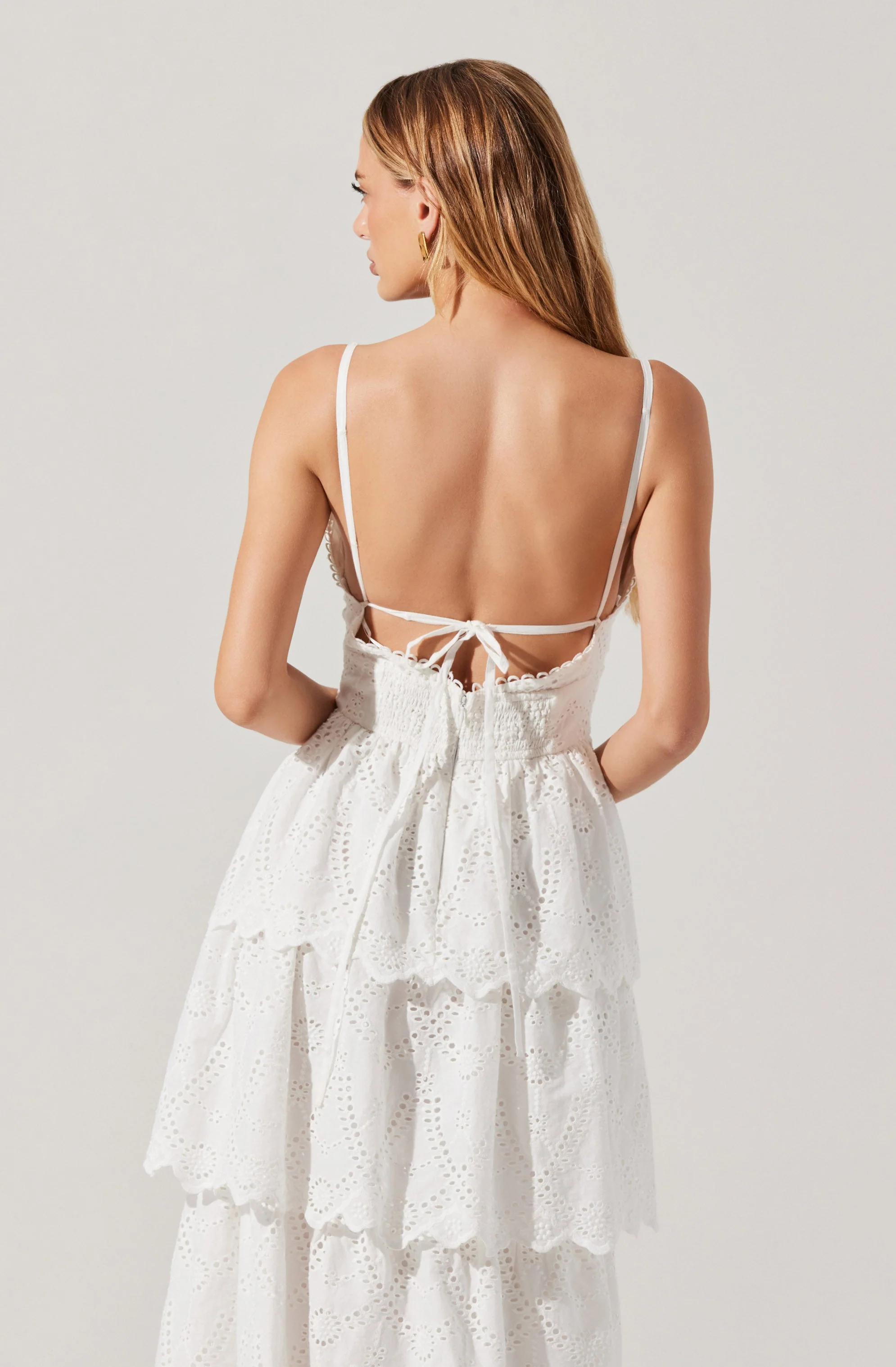 Faeryn Eyelet Tiered Maxi Dress