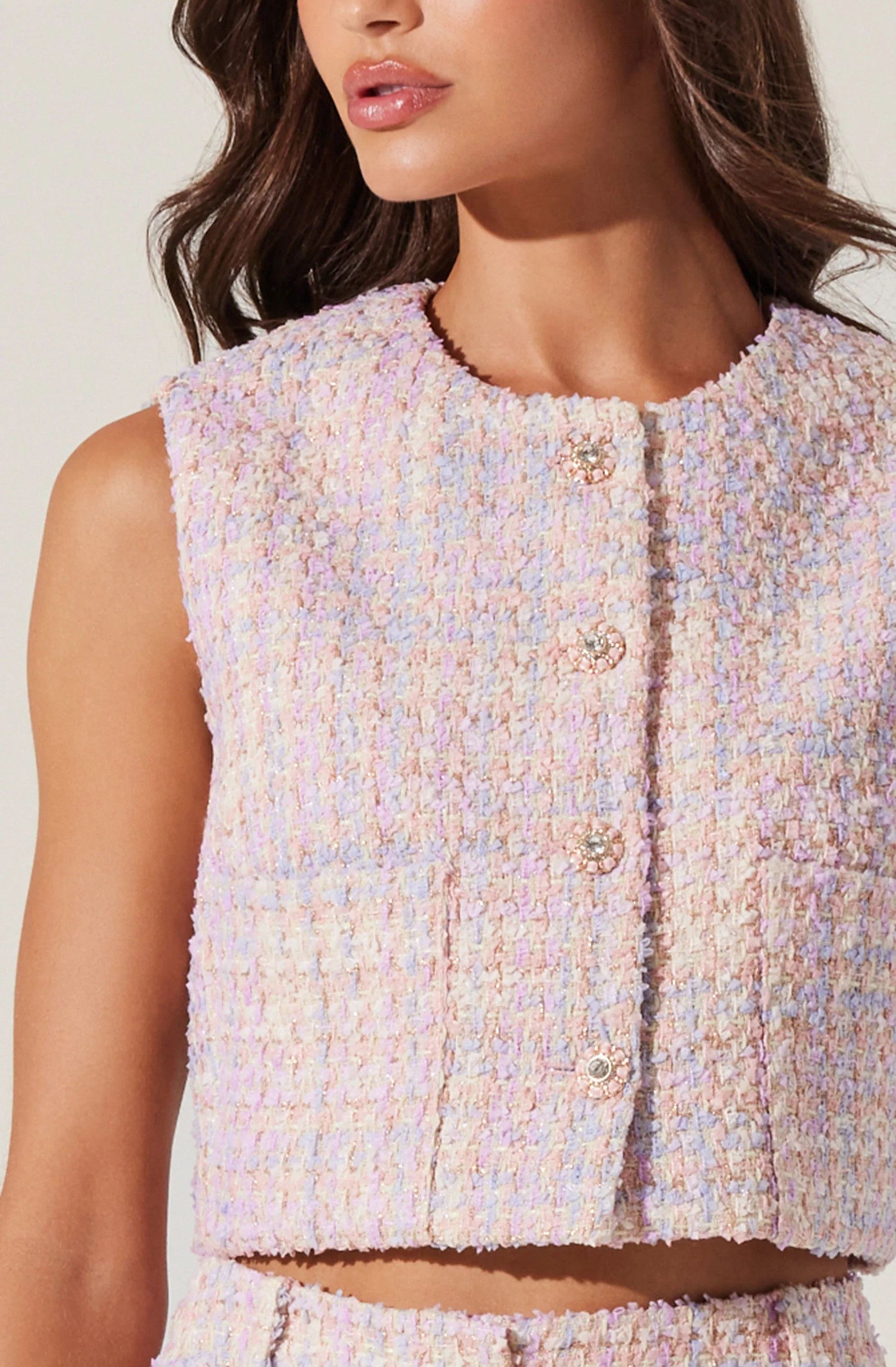 Wynn Cropped Tweed Vest