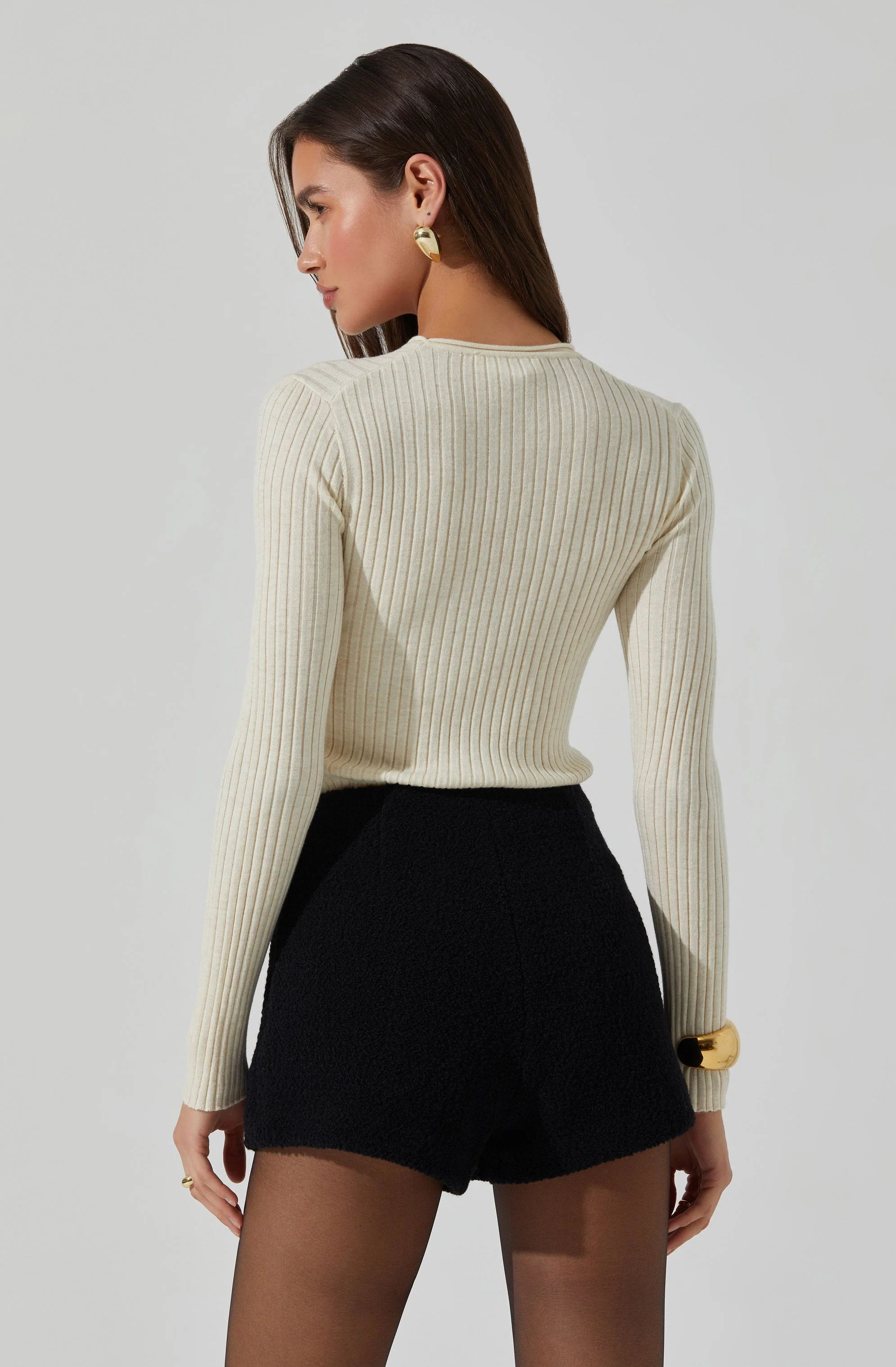 Reece Ribbed Long Sleeve Sweater