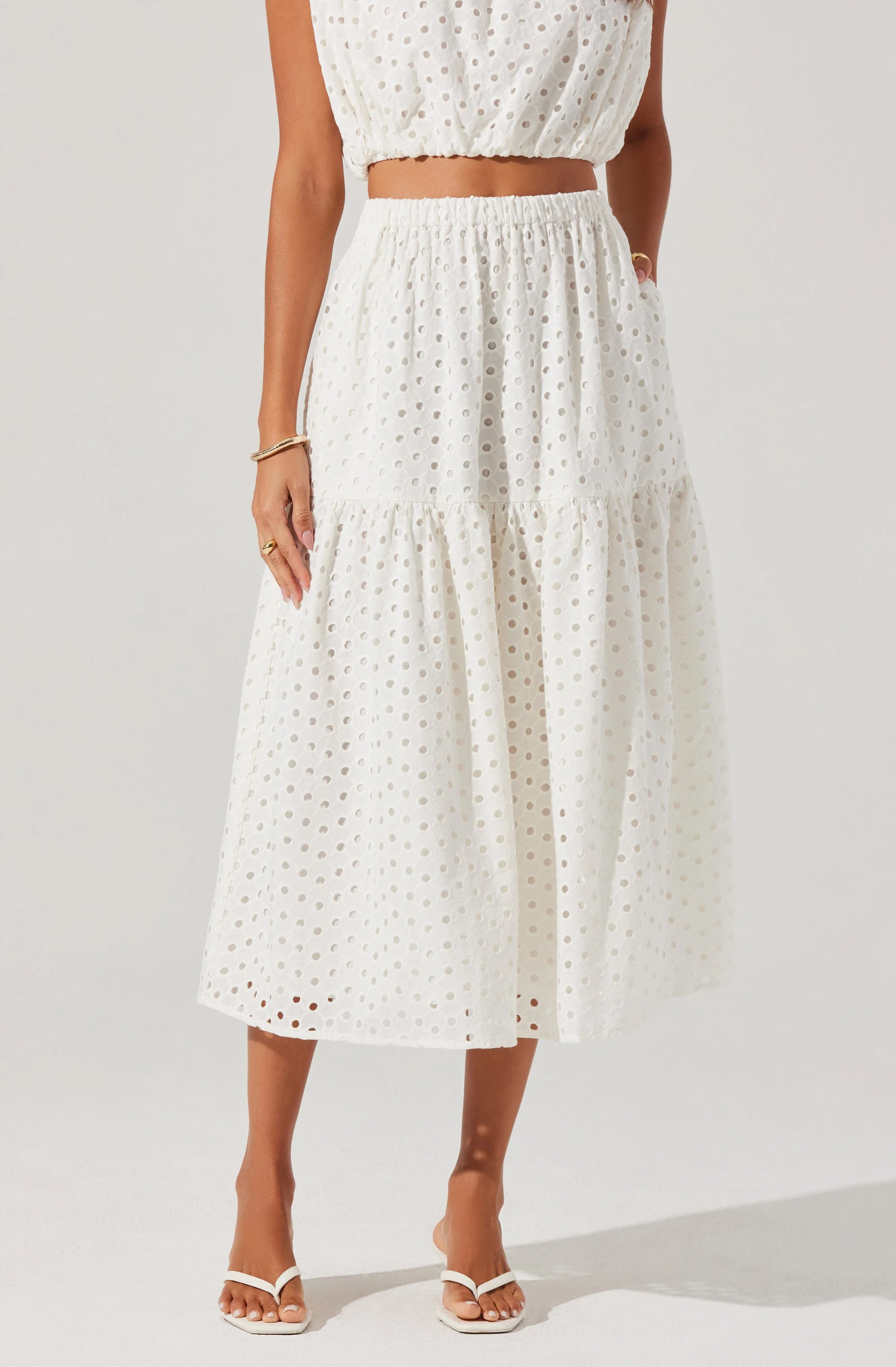 Nalley Eyelet Midi Skirt