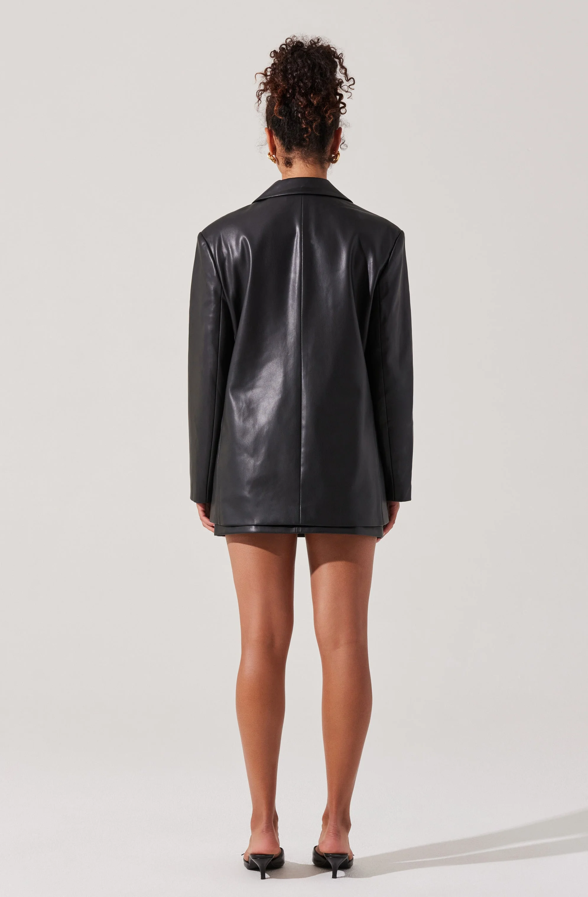 Ezra Faux Leather Oversized Blazer