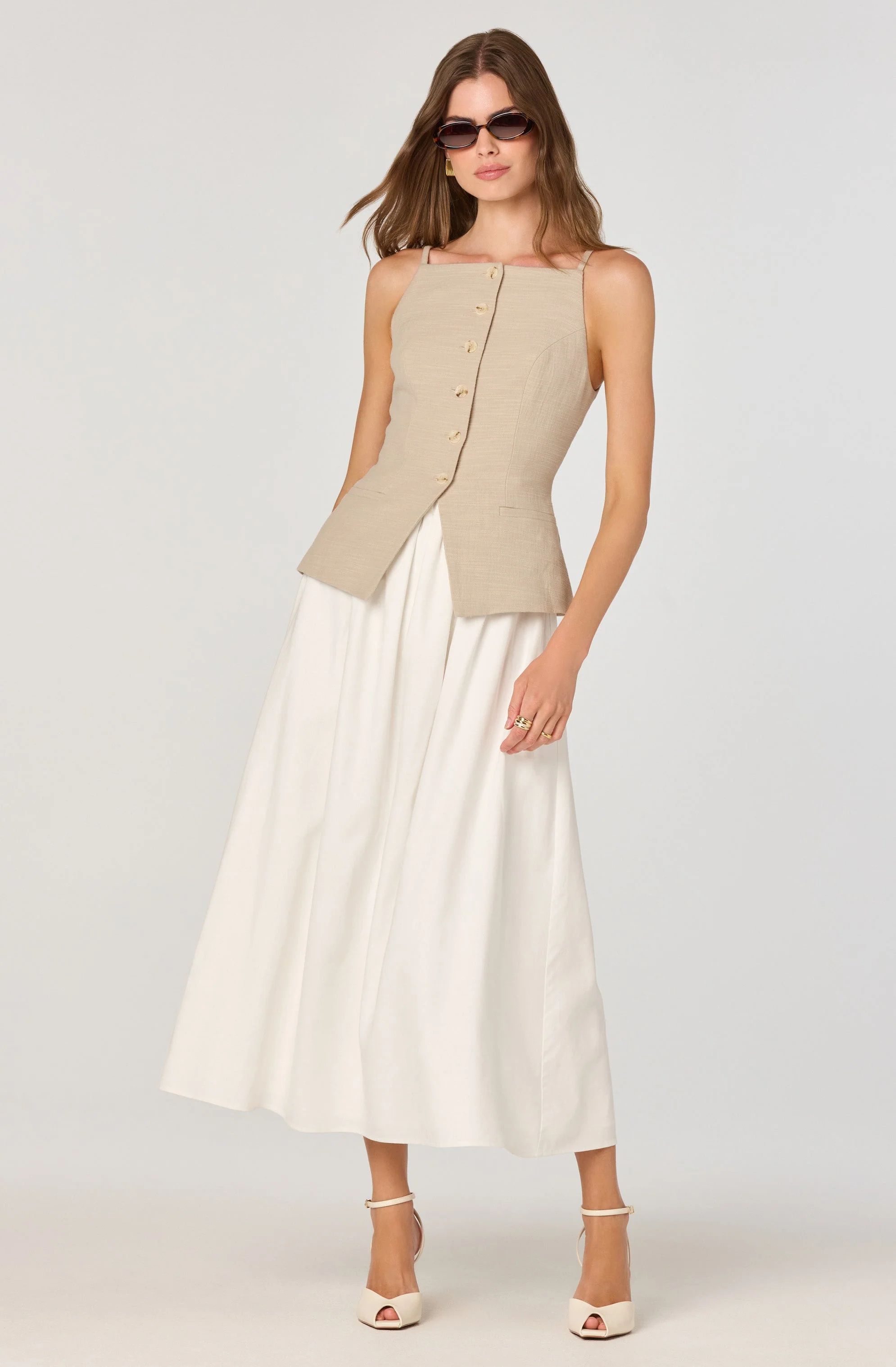 Longline Vest Mixed Media Dress