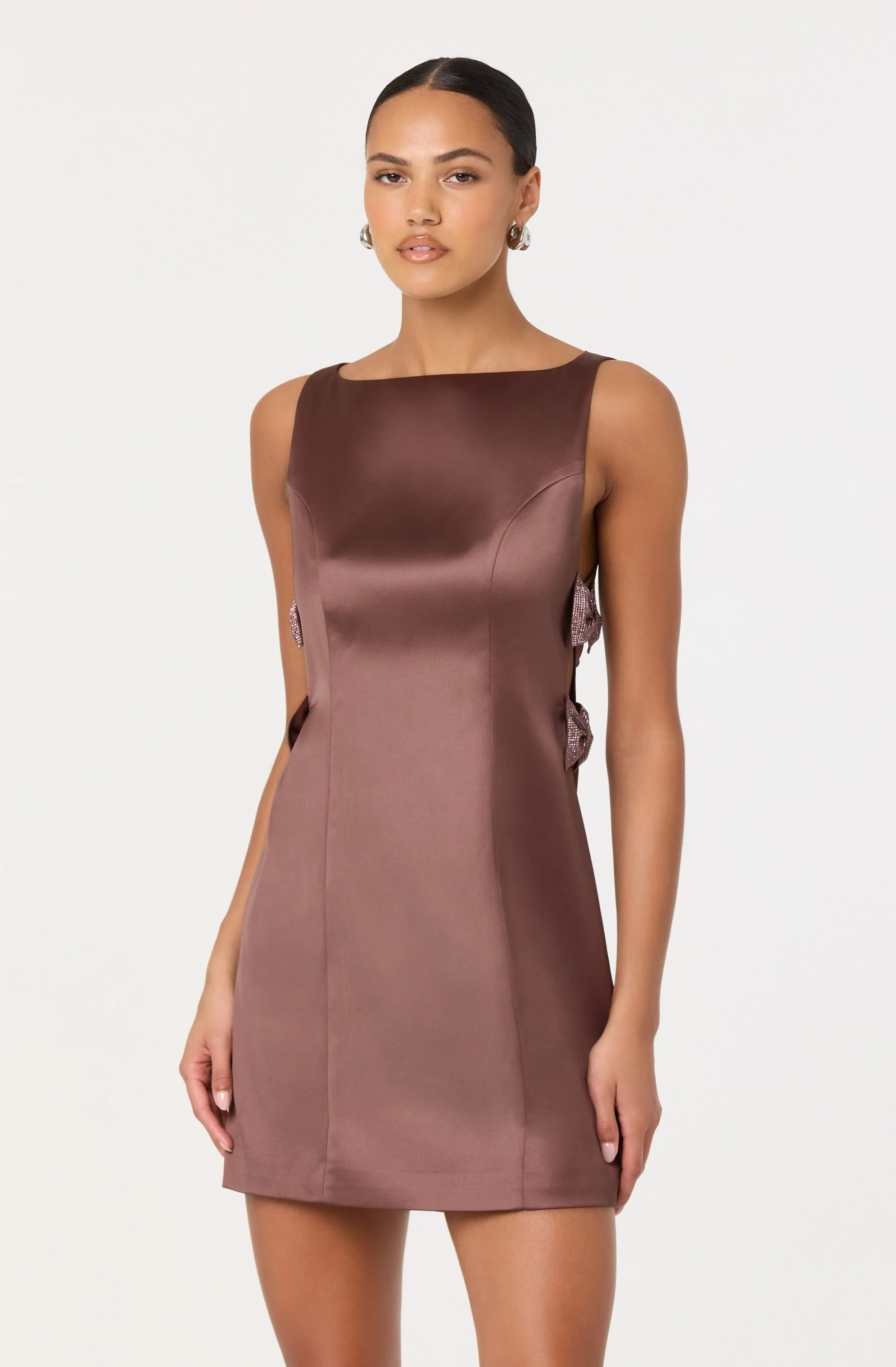 Kinsey Satin Bow Mini Dress