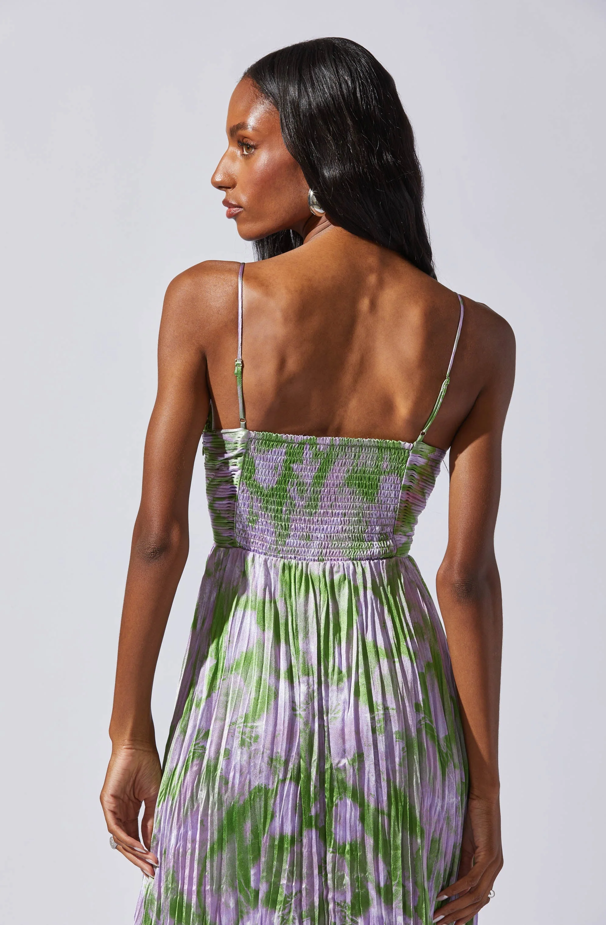 Maeve Printed Pleated Midi Dress