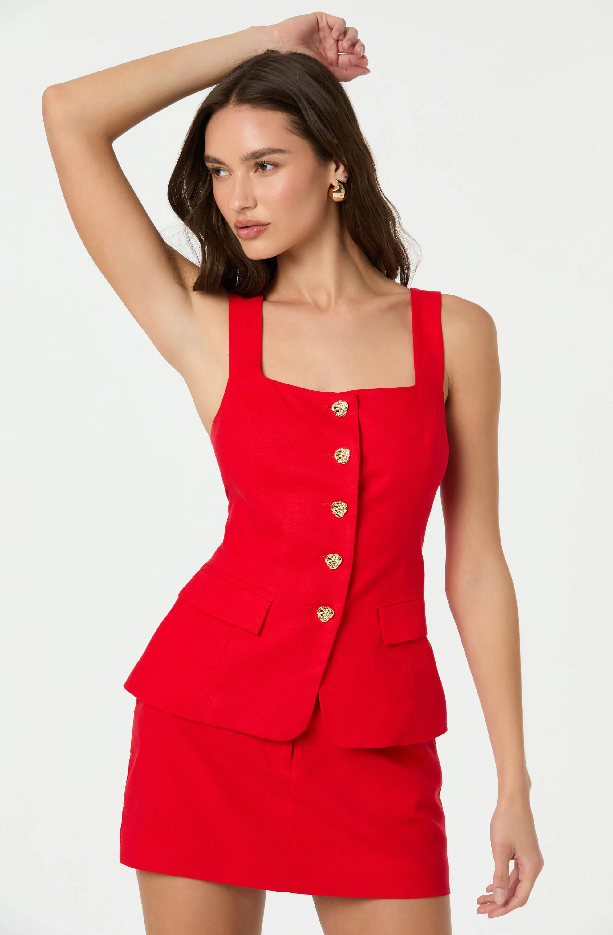 Linen-Blend Mini Skirt