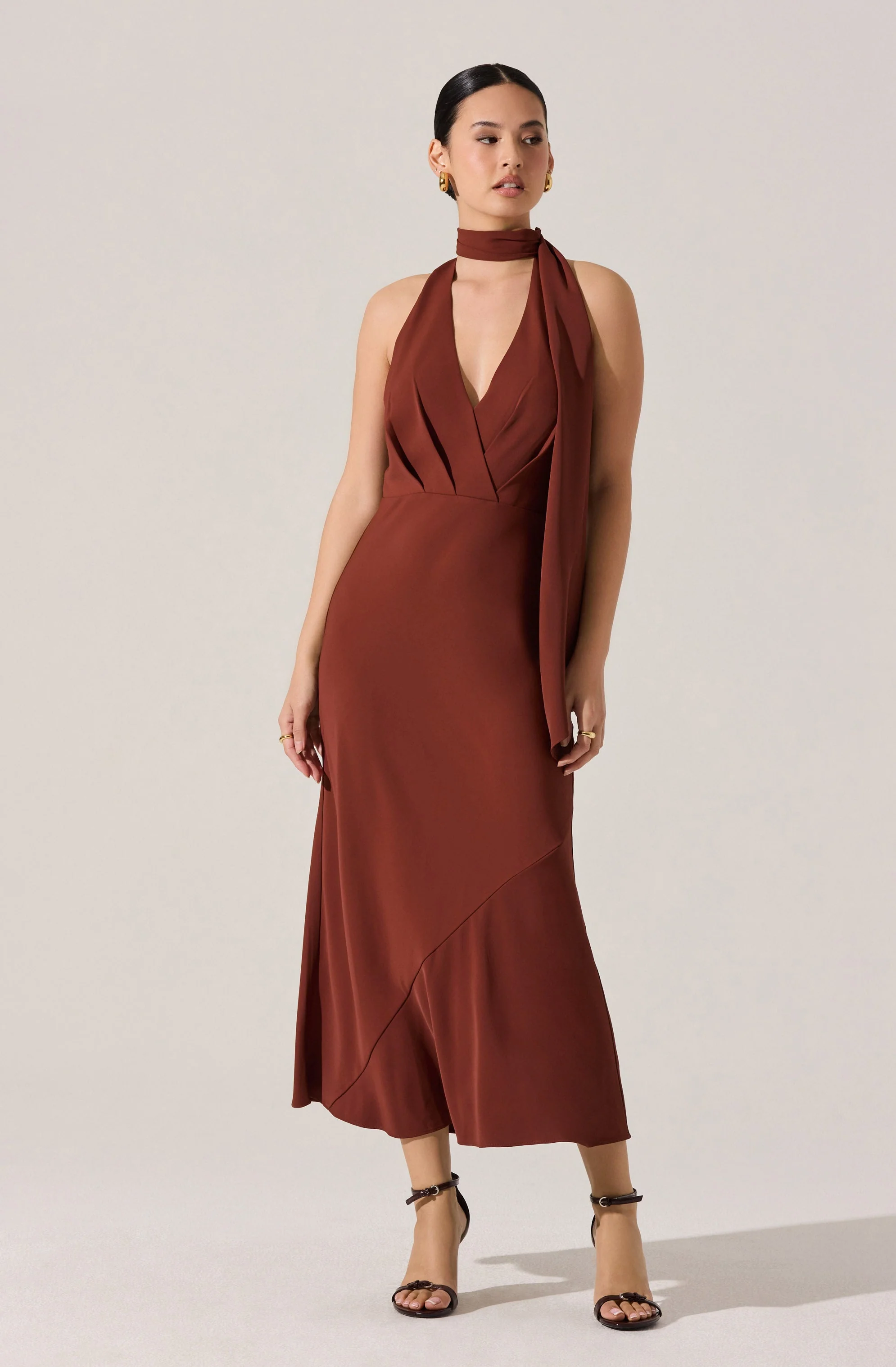 Hilaire Halter Midi Dress
