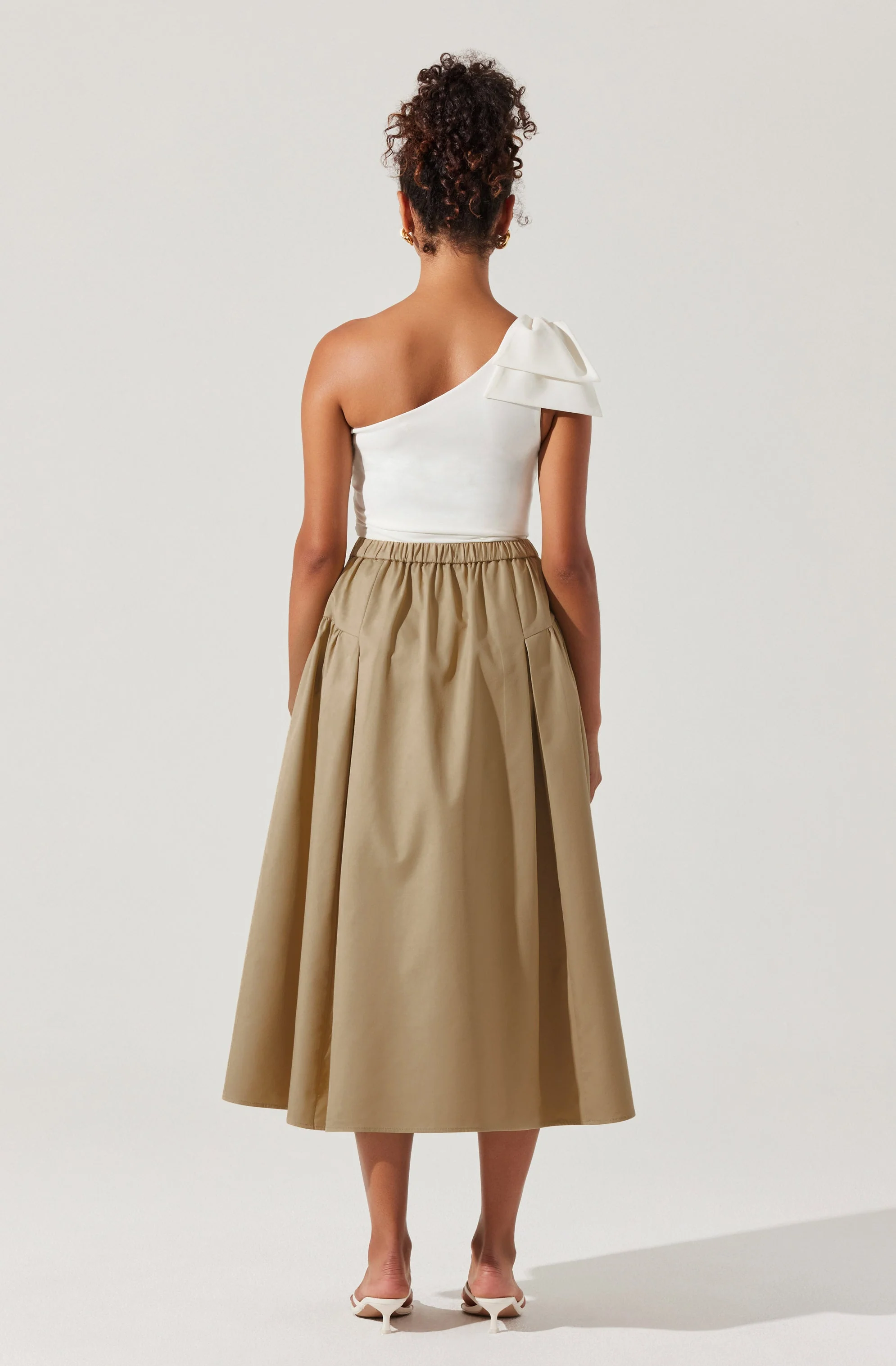 Laila Ruched Detail Midi Skirt