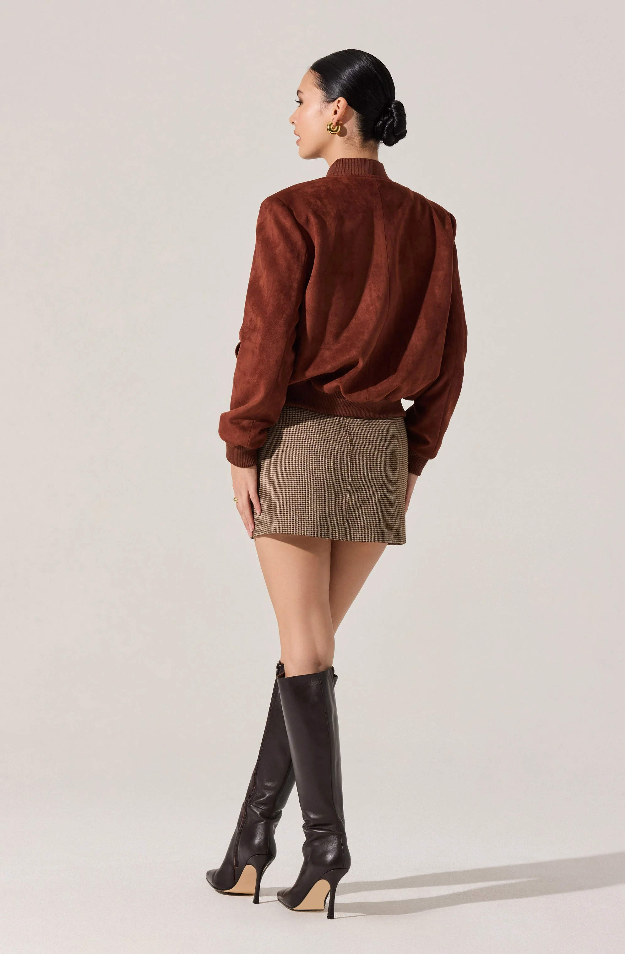 Olenna Faux Suede Bomber Jacket