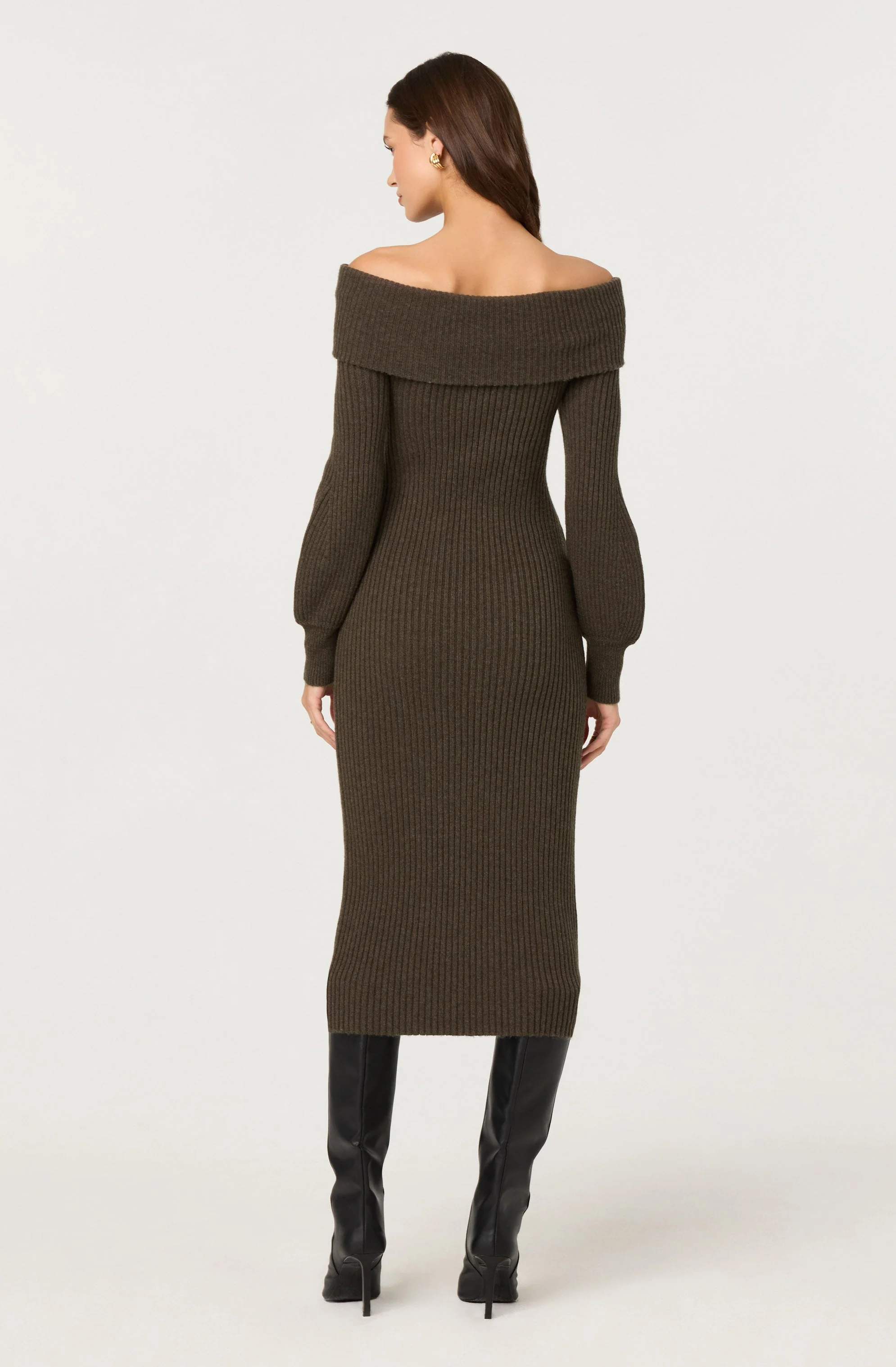Tilde Off Shoulder Midi Sweater Dress