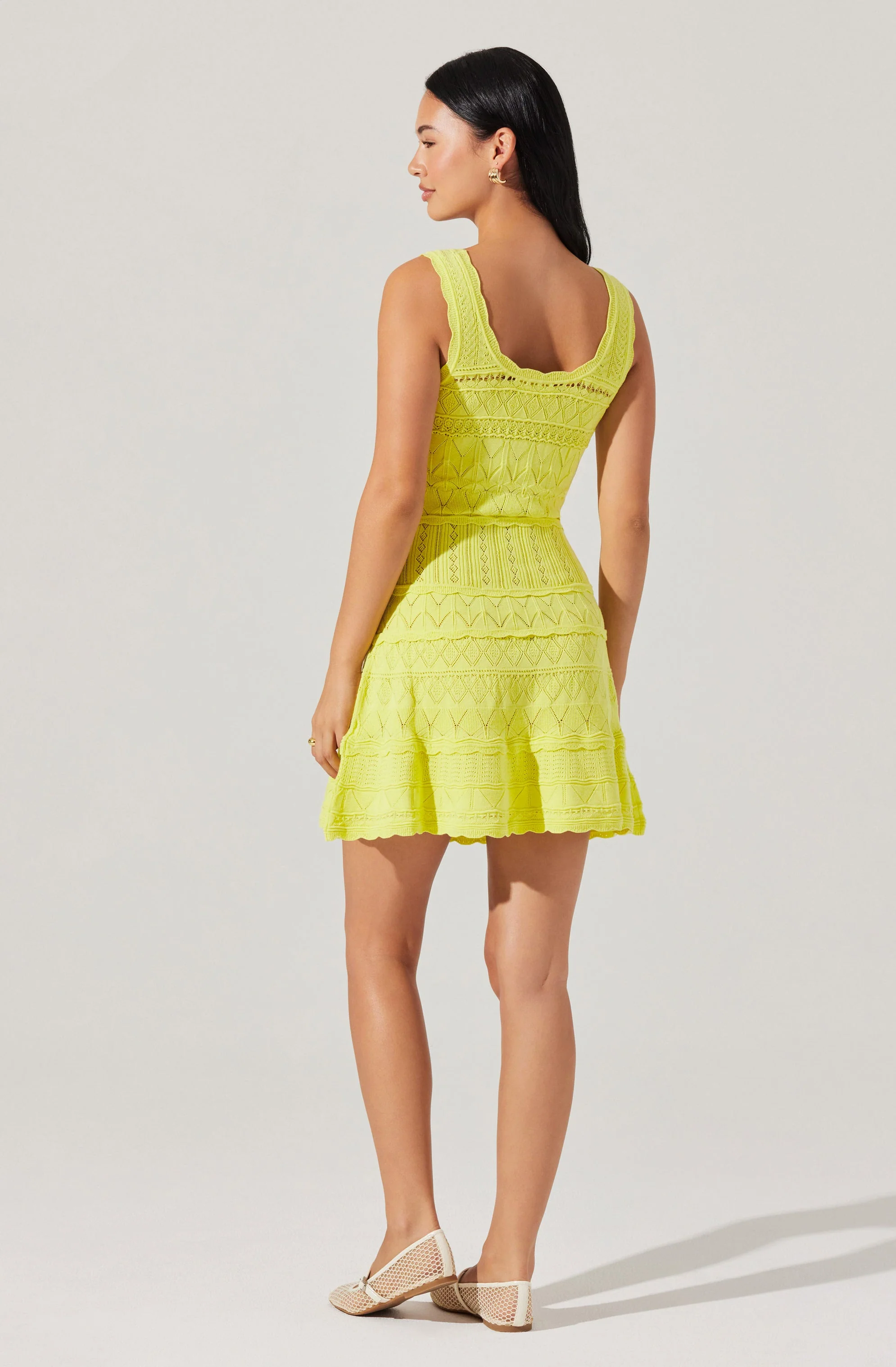 Shereena Pointelle Sweater Mini Dress