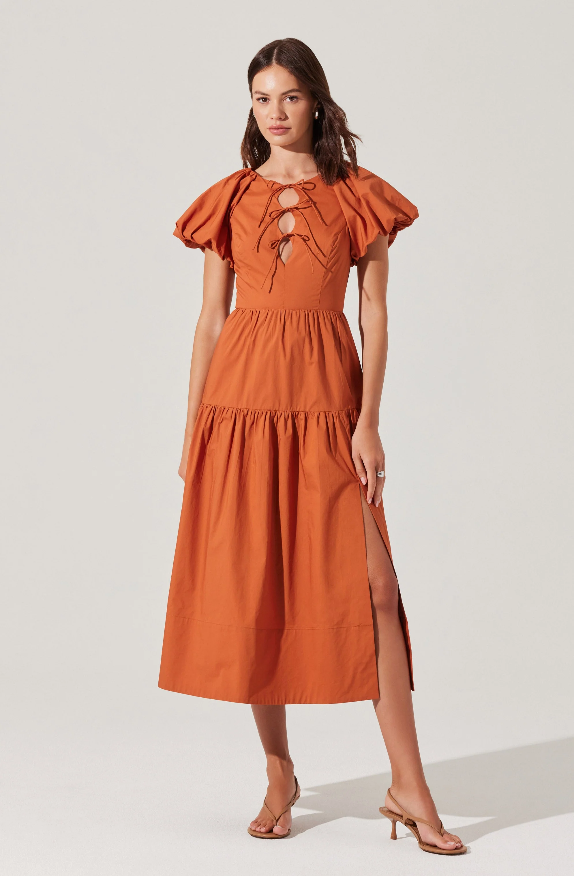 Aine Tie-Front Midi Dress