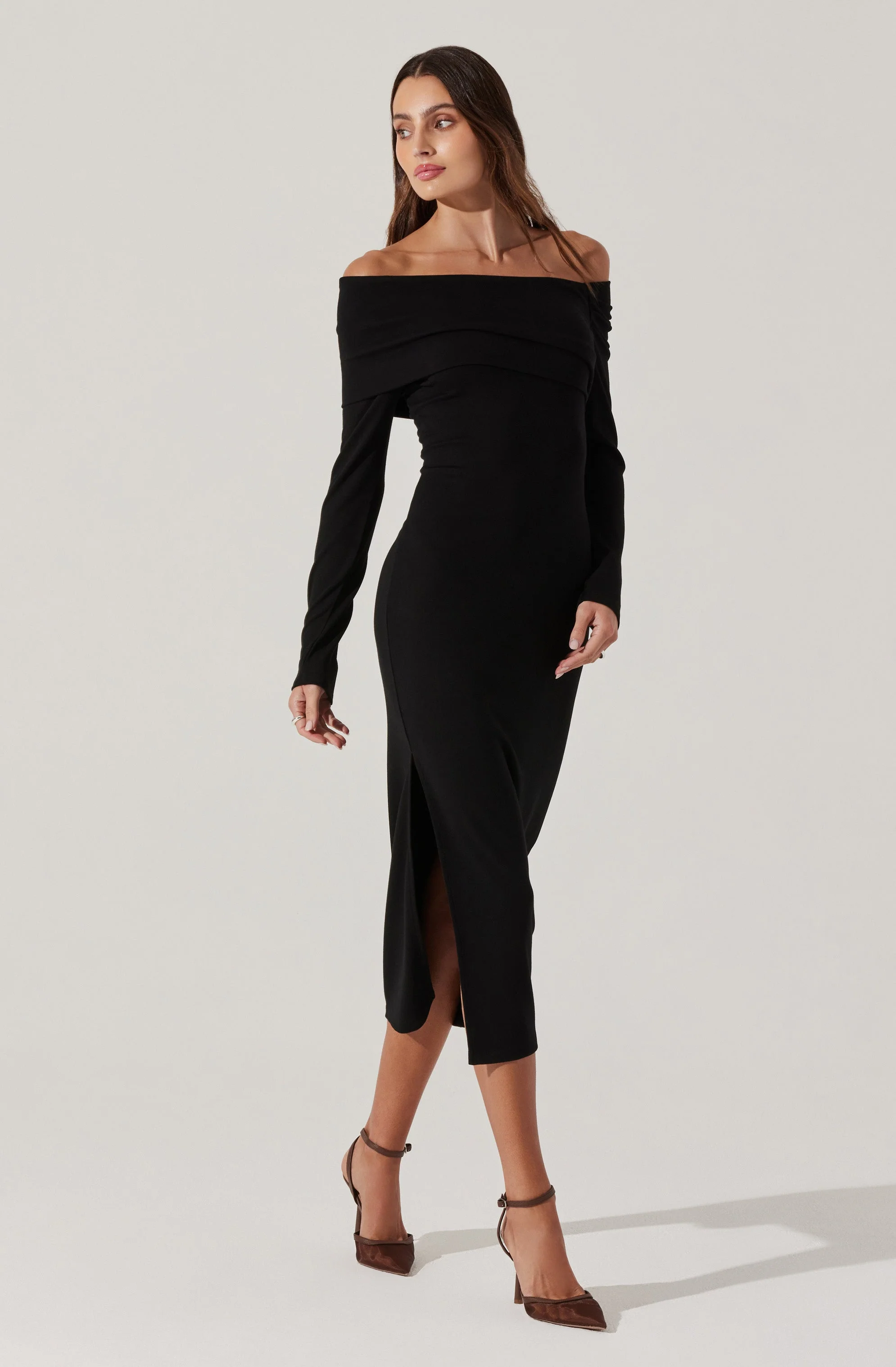 Jada Off Shoulder Midi Dress