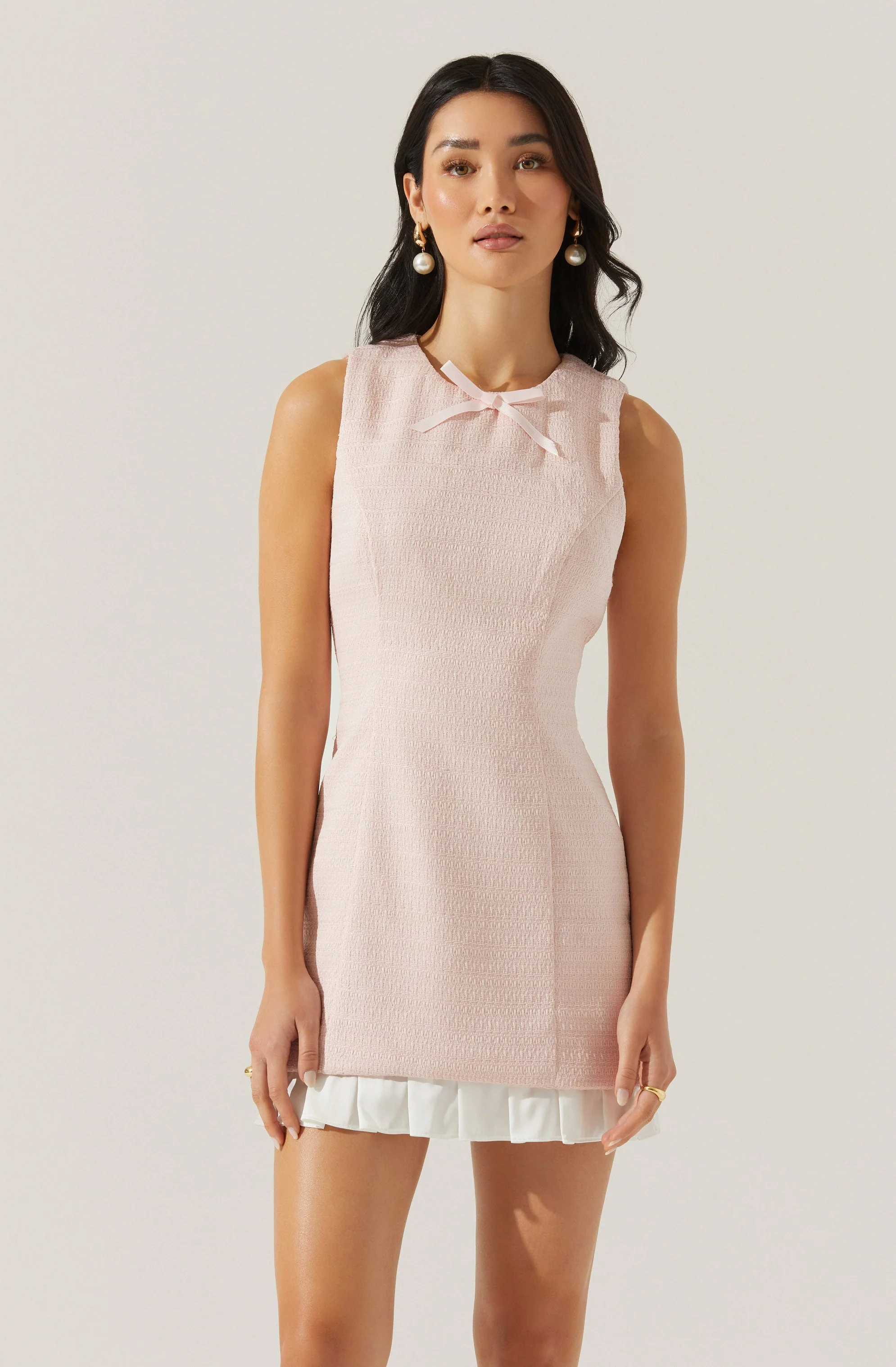 Sebrina Tweed Pleated Dress