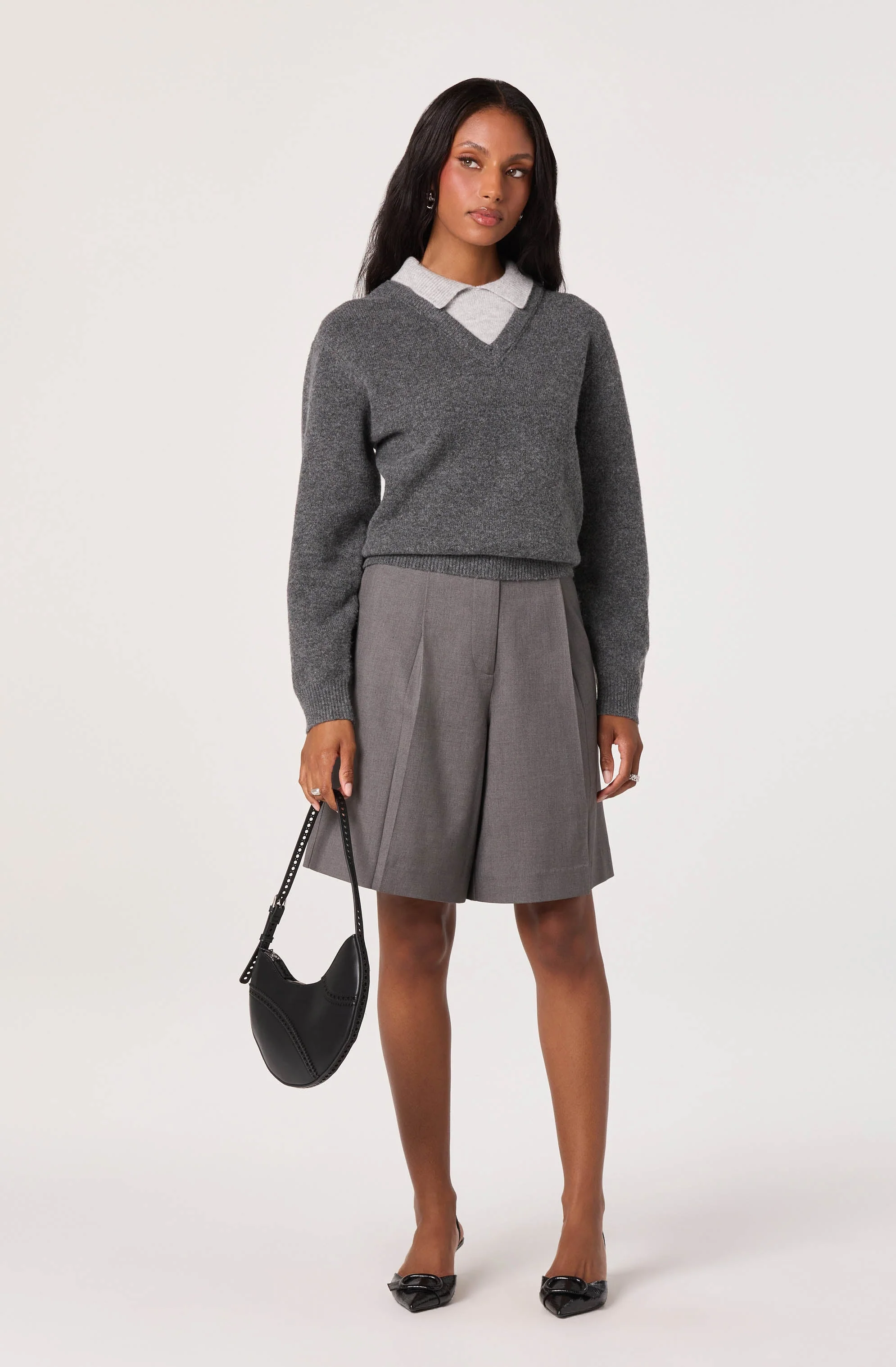 Contrast Faux Layered Sweater