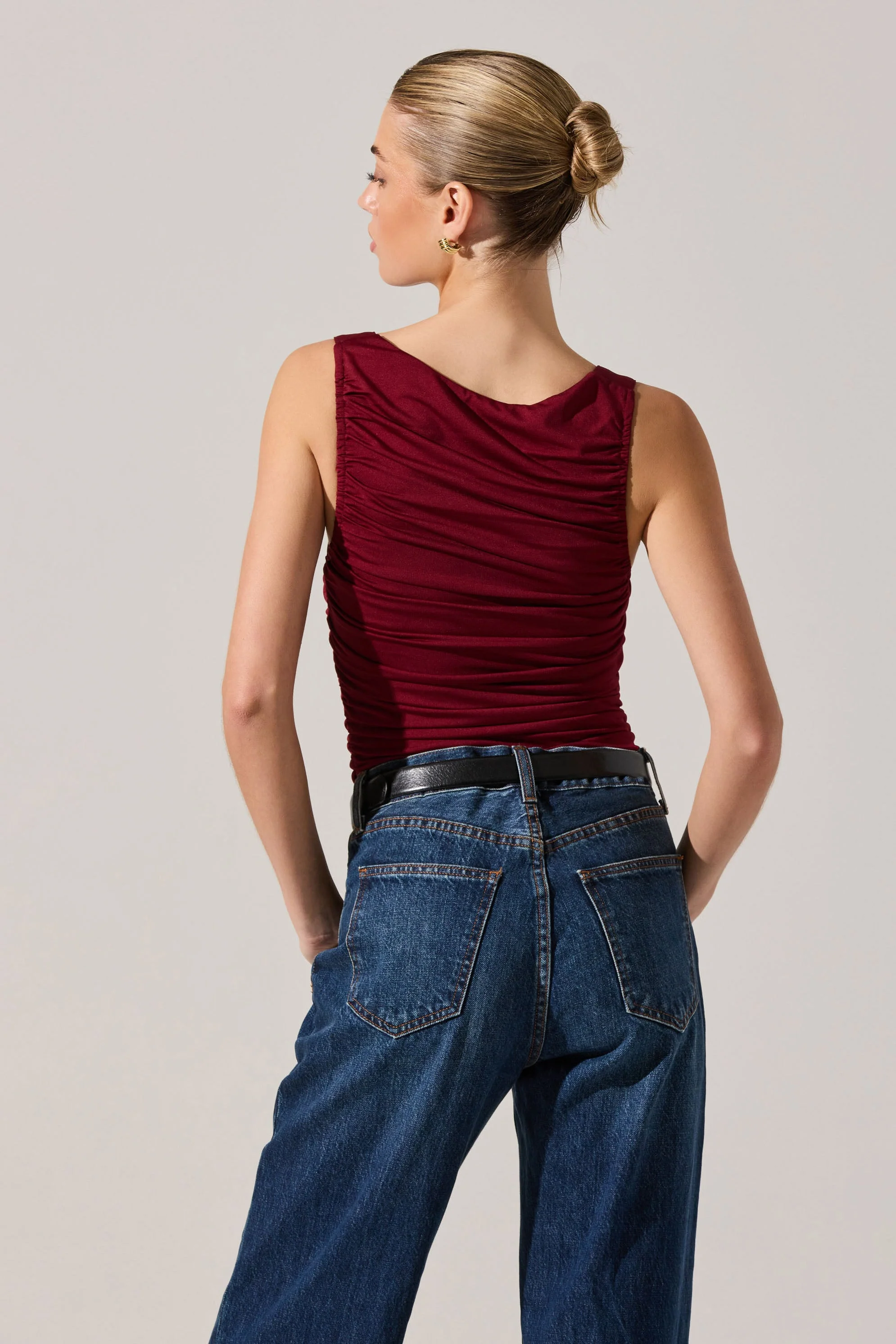 Voncile Ruched Square Neck Bodysuit