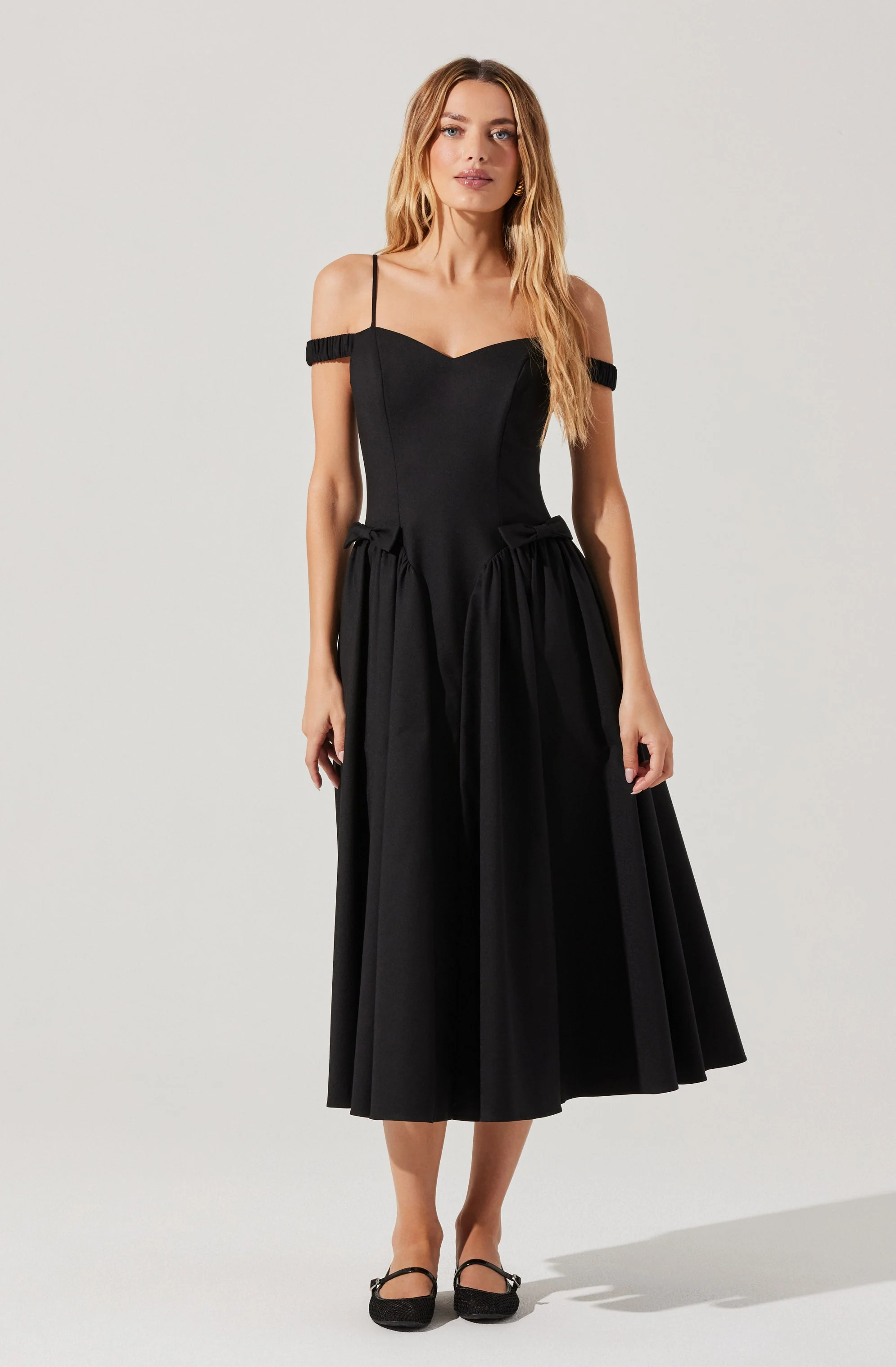 Elvinia Off Shoulder Midi Dress
