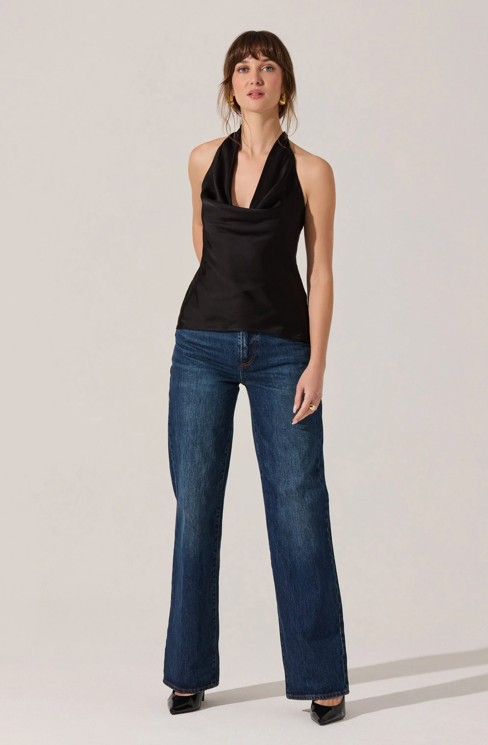 Zelenka Cowl Neck Halter Top