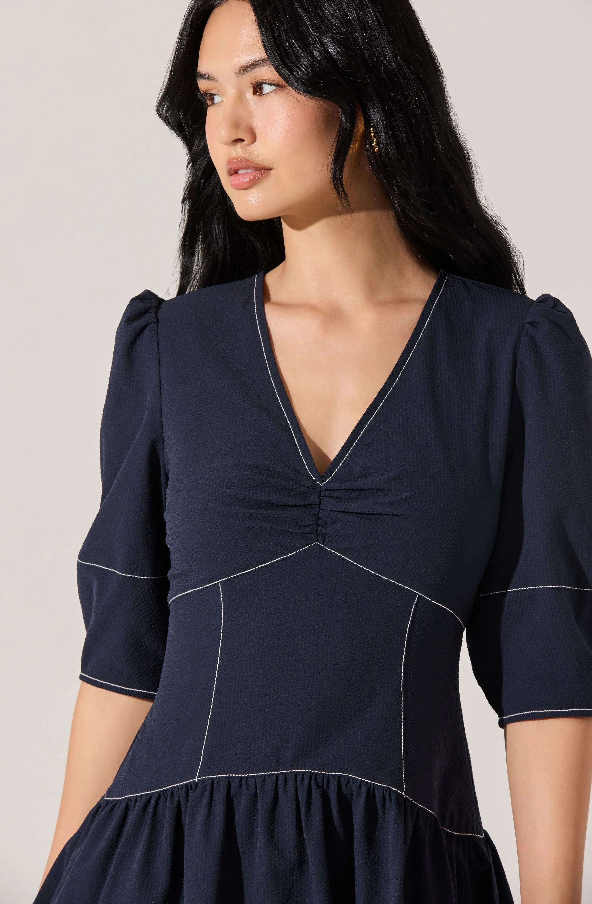 Samarra Contrast Stitch Midi Dress