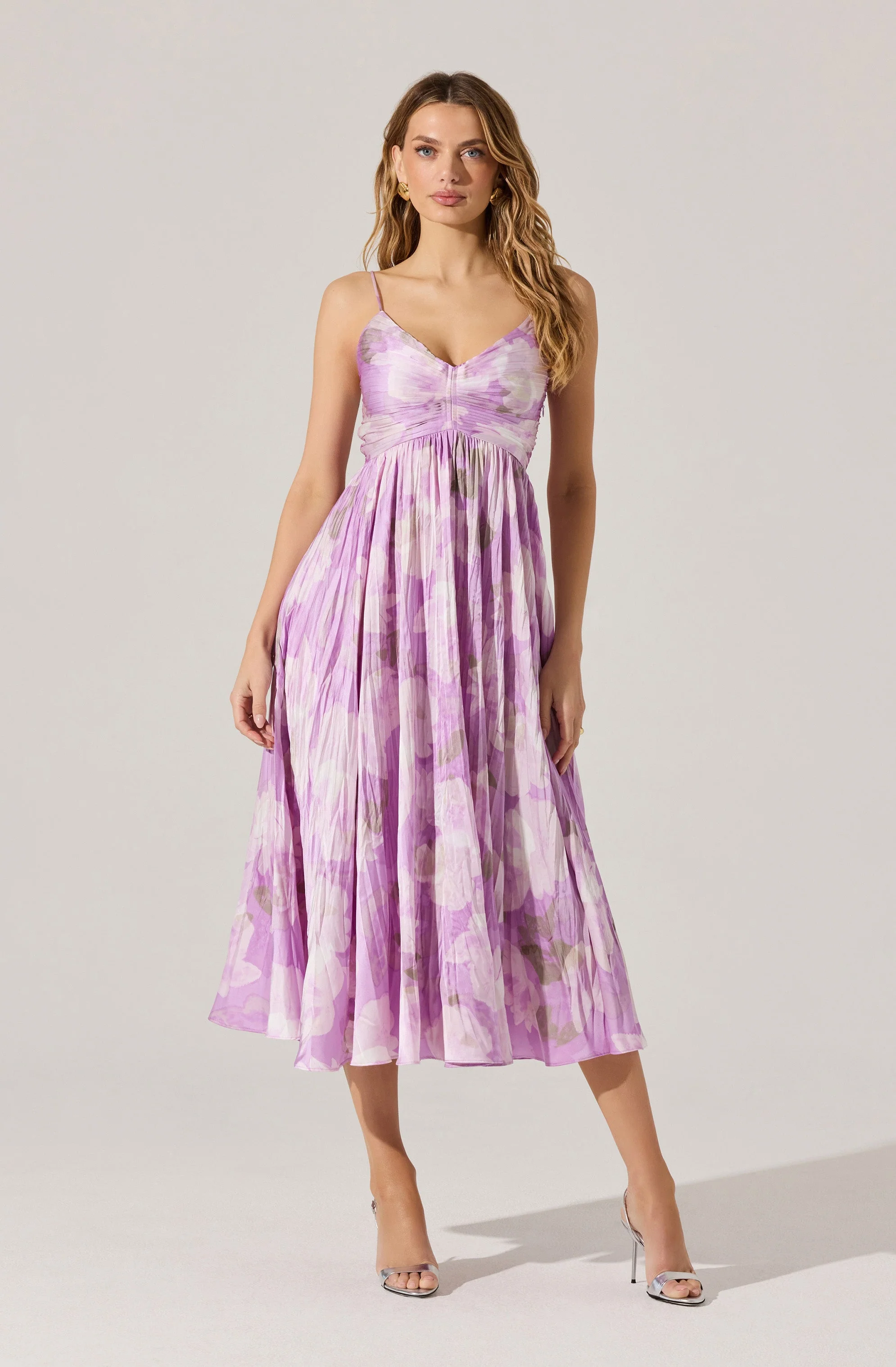 Maeve Printed Pleated Midi Dress
