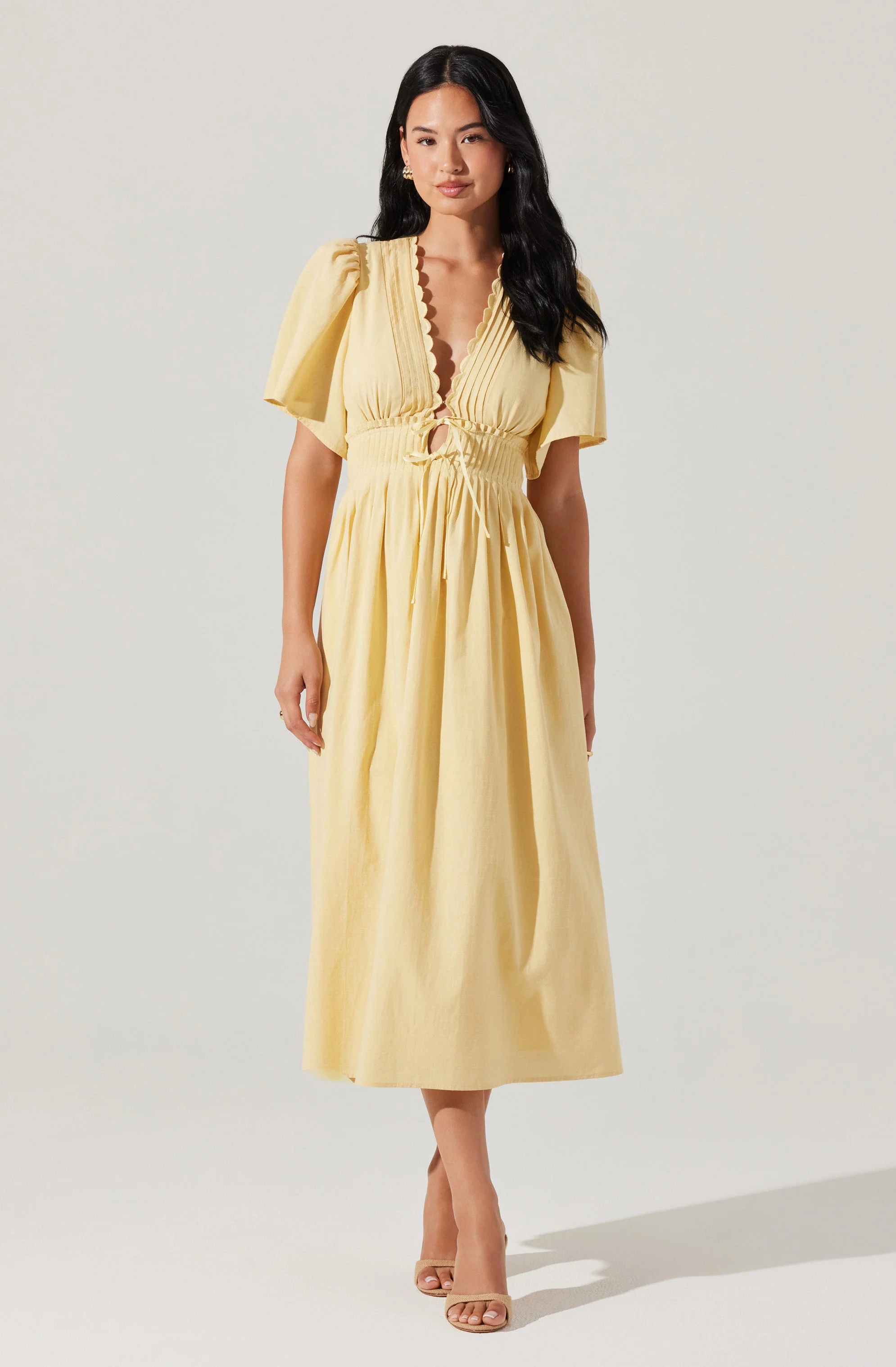 Hadleigh Scallop Trim Midi Dress