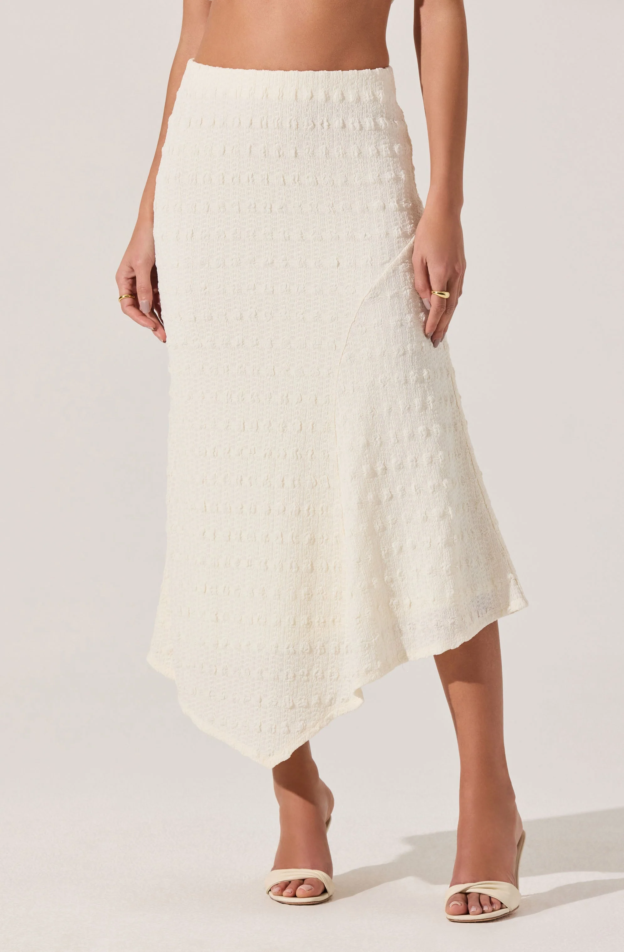 Textured Asymmetric Knit Skirt