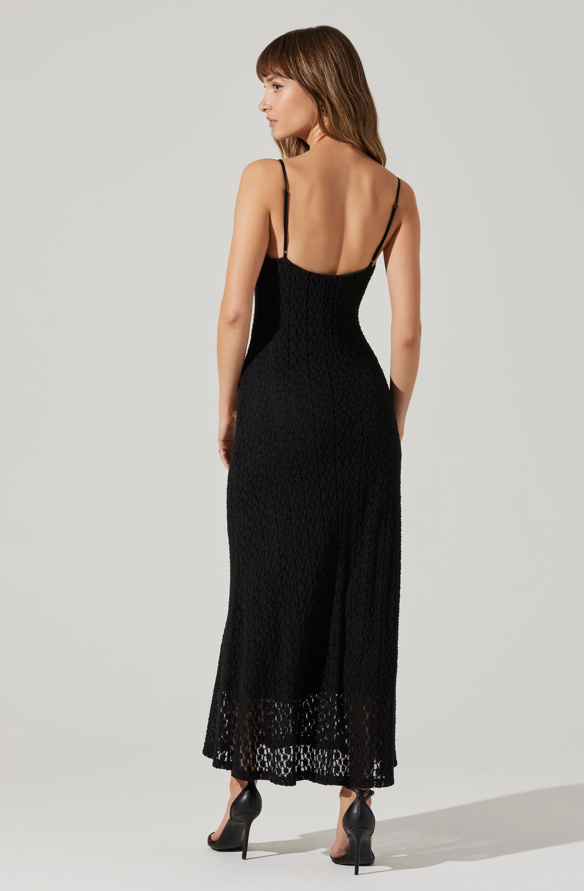 Renaisse Textured Maxi Dress