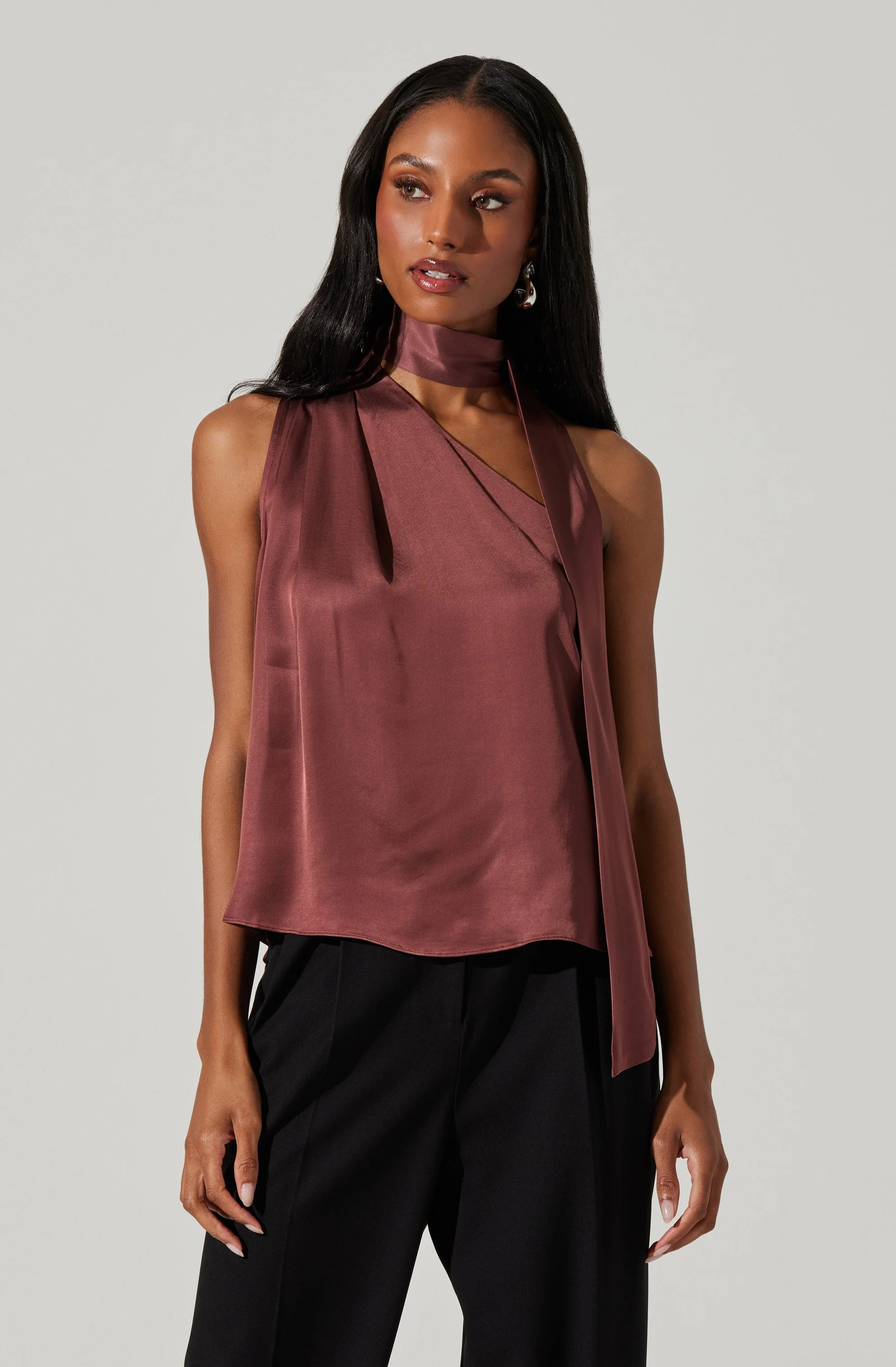 Partia Scarf Detail Asymmetric Top