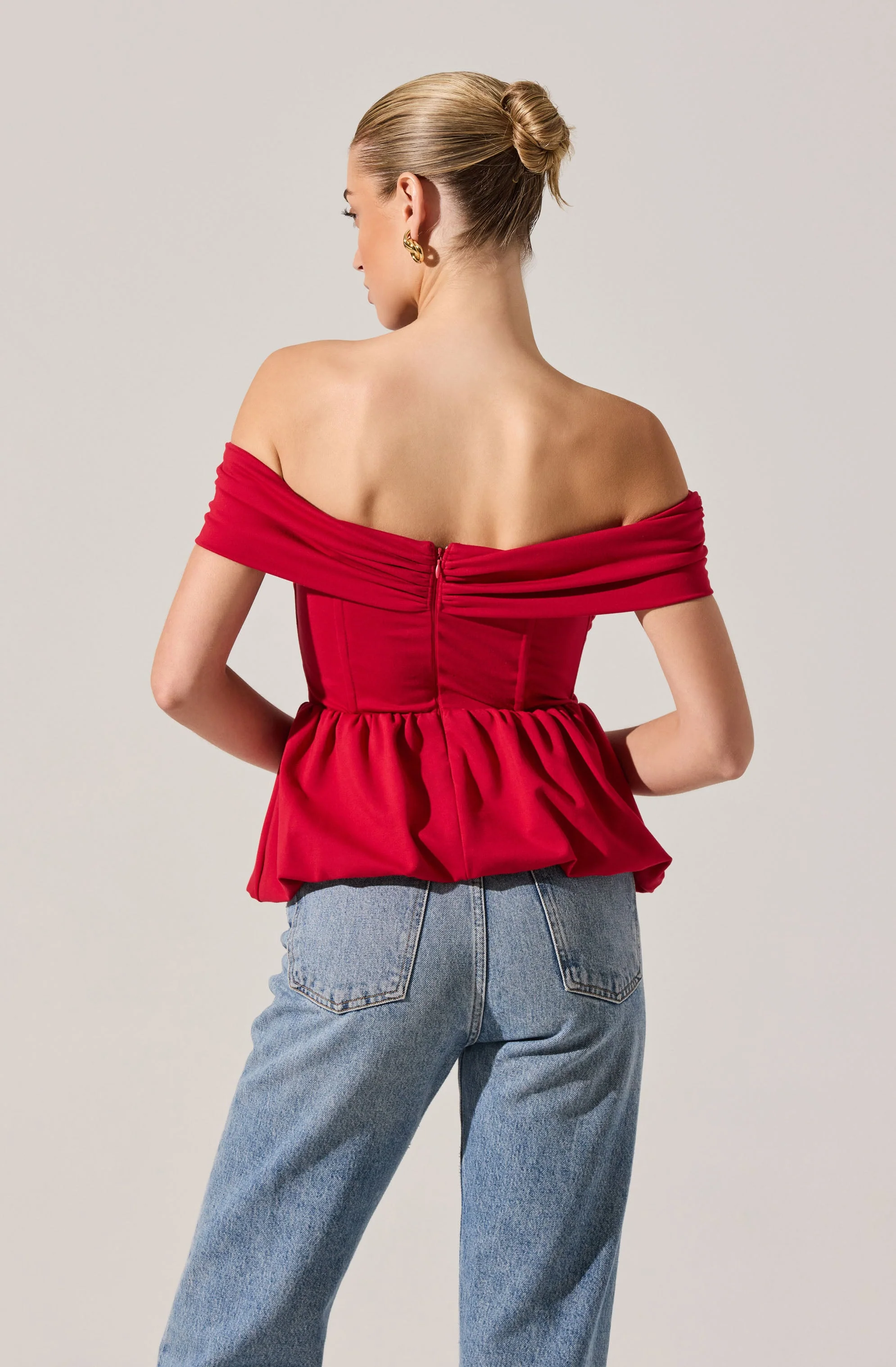 Tennille Off Shoulder Peplum Top
