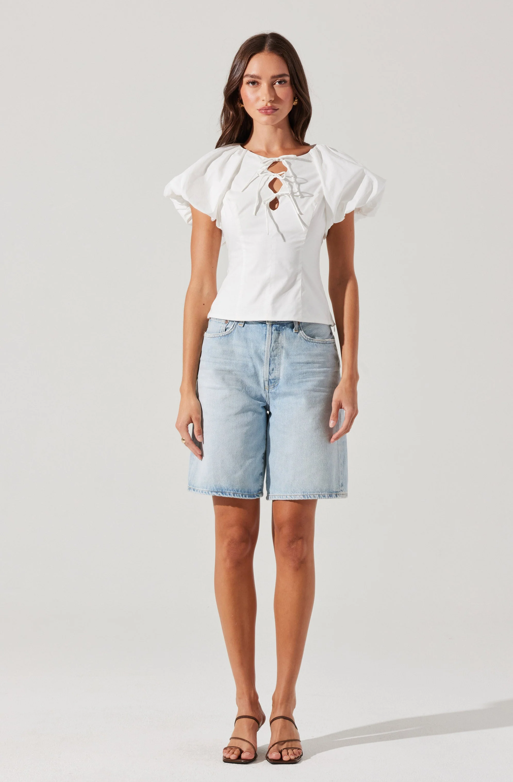 Aine Poplin Puff Sleeve Top