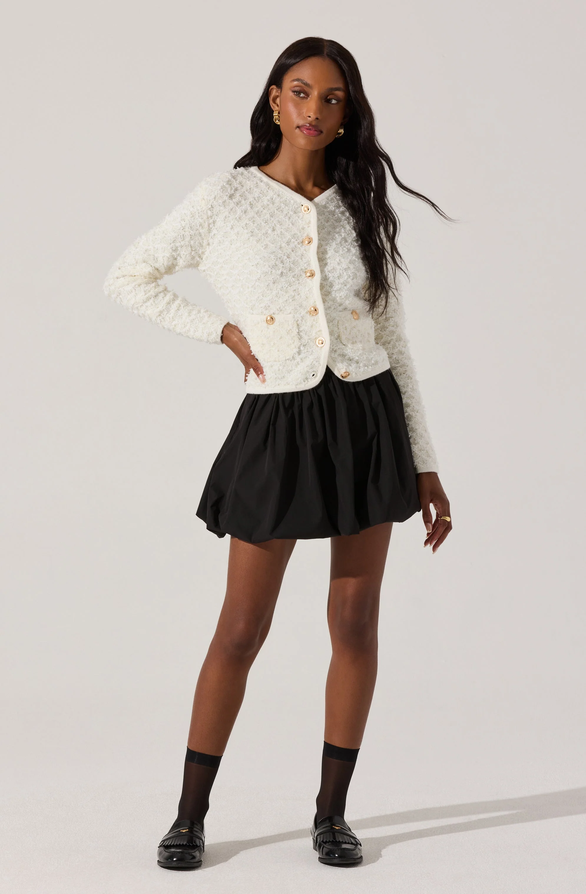 Textured Patch Pocket Cardigan