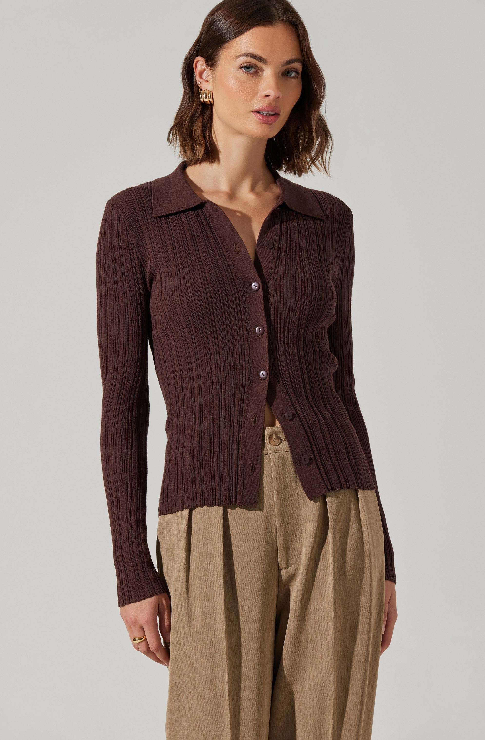 Eliot Collared Button-Up Sweater