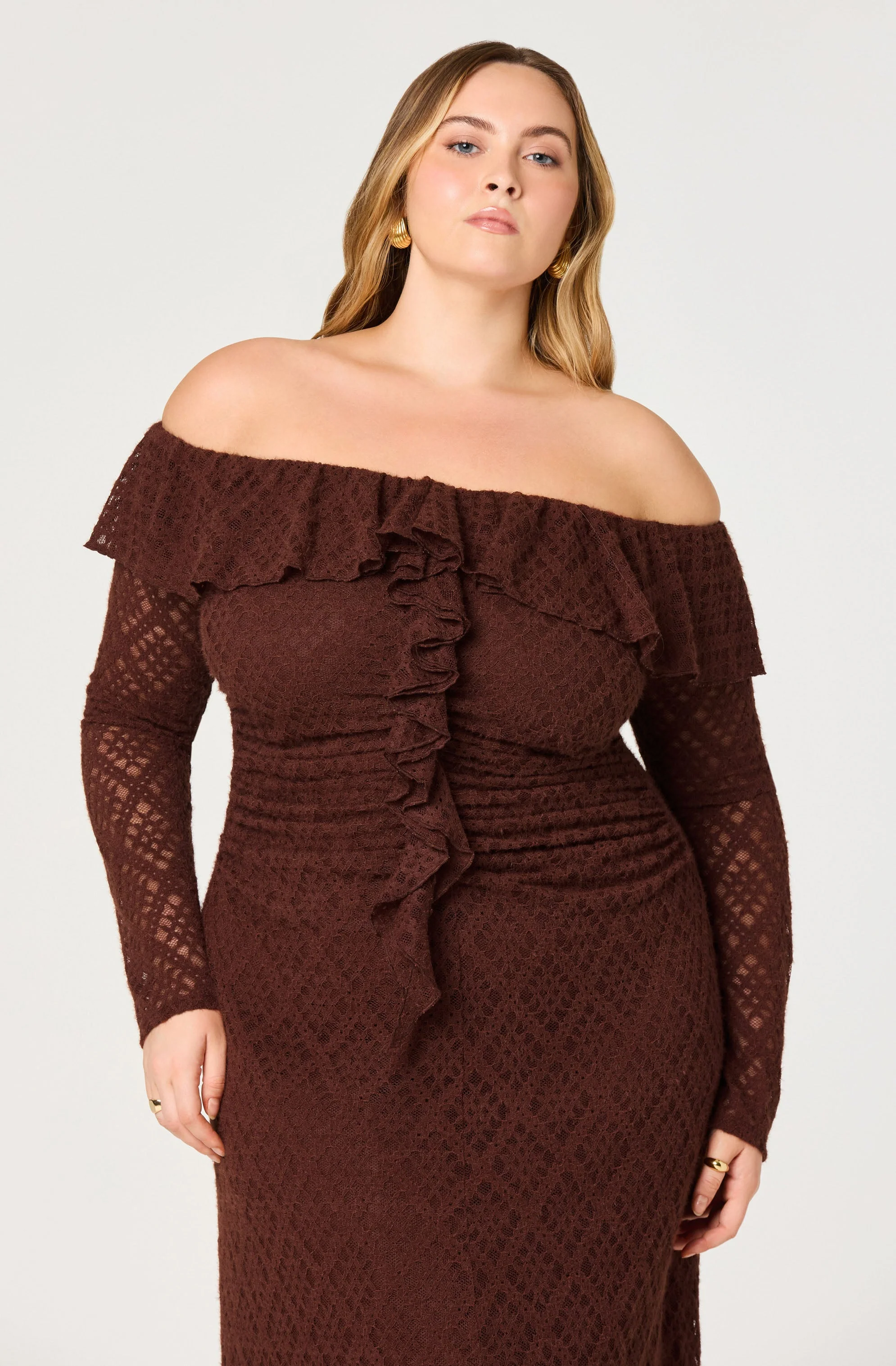 Dorian Ruffle Off Shoulder Dress