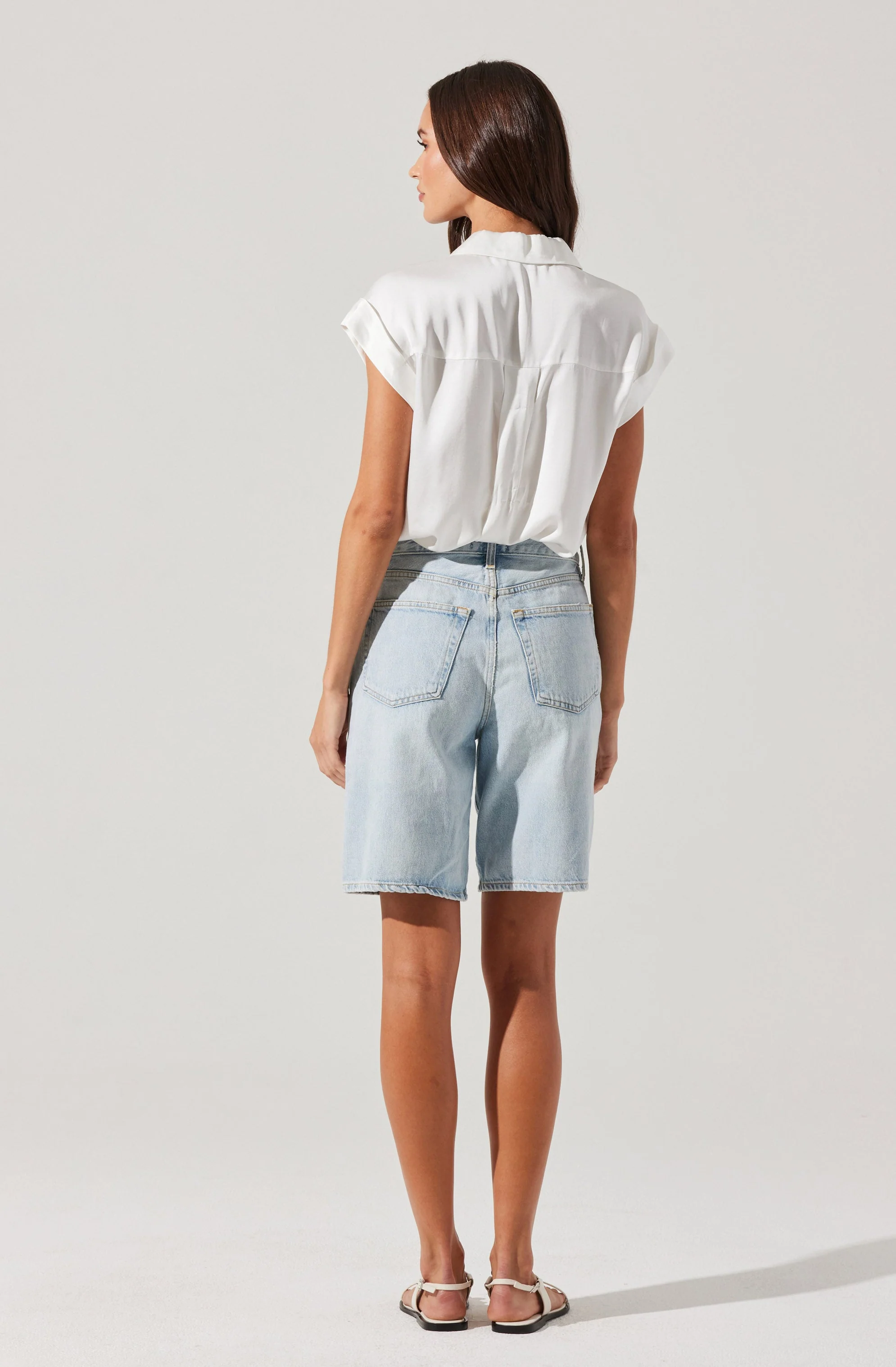 Callen Satin Button Up Top