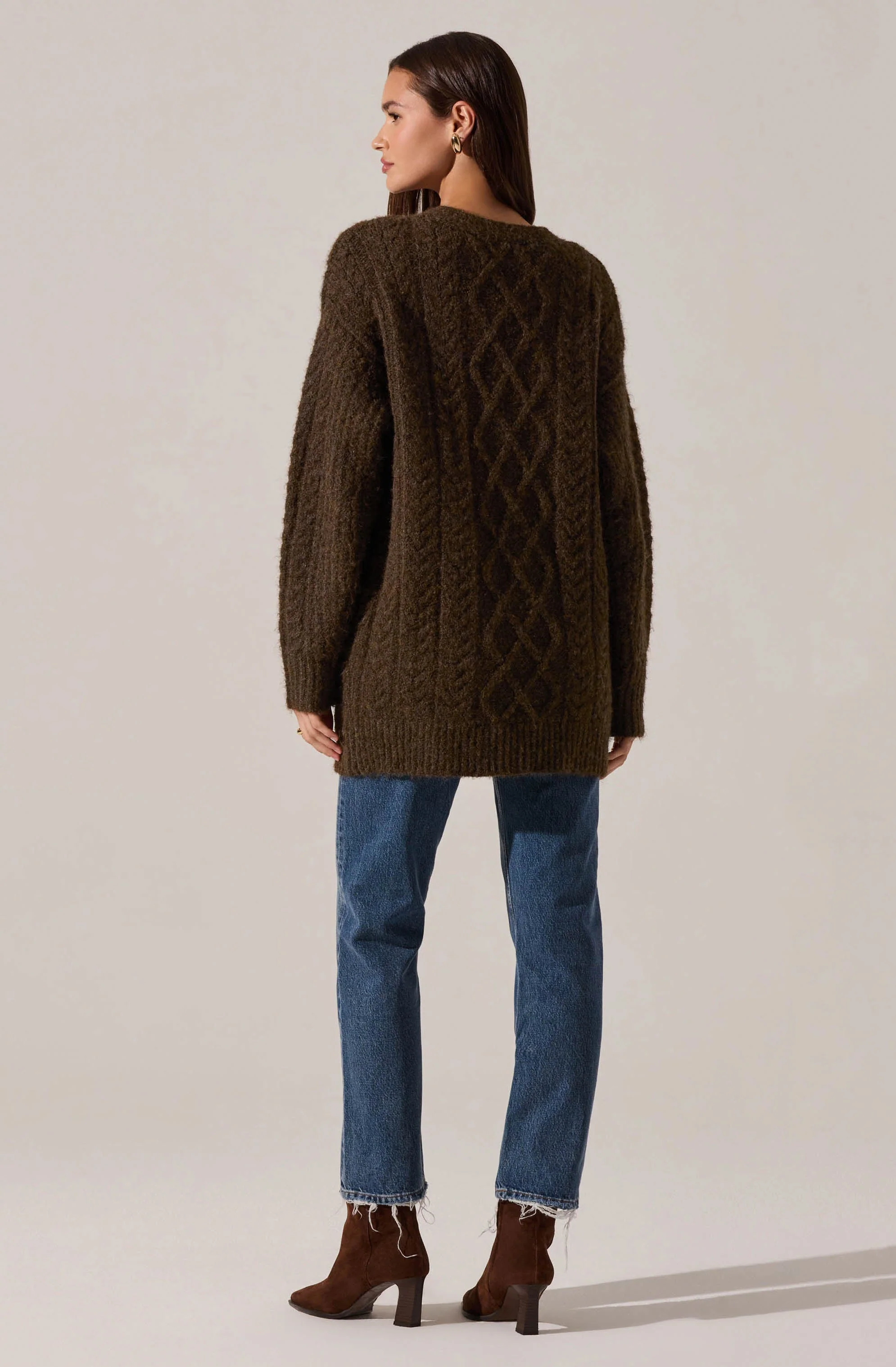 Charli Cable Knit Cardigan Sweater