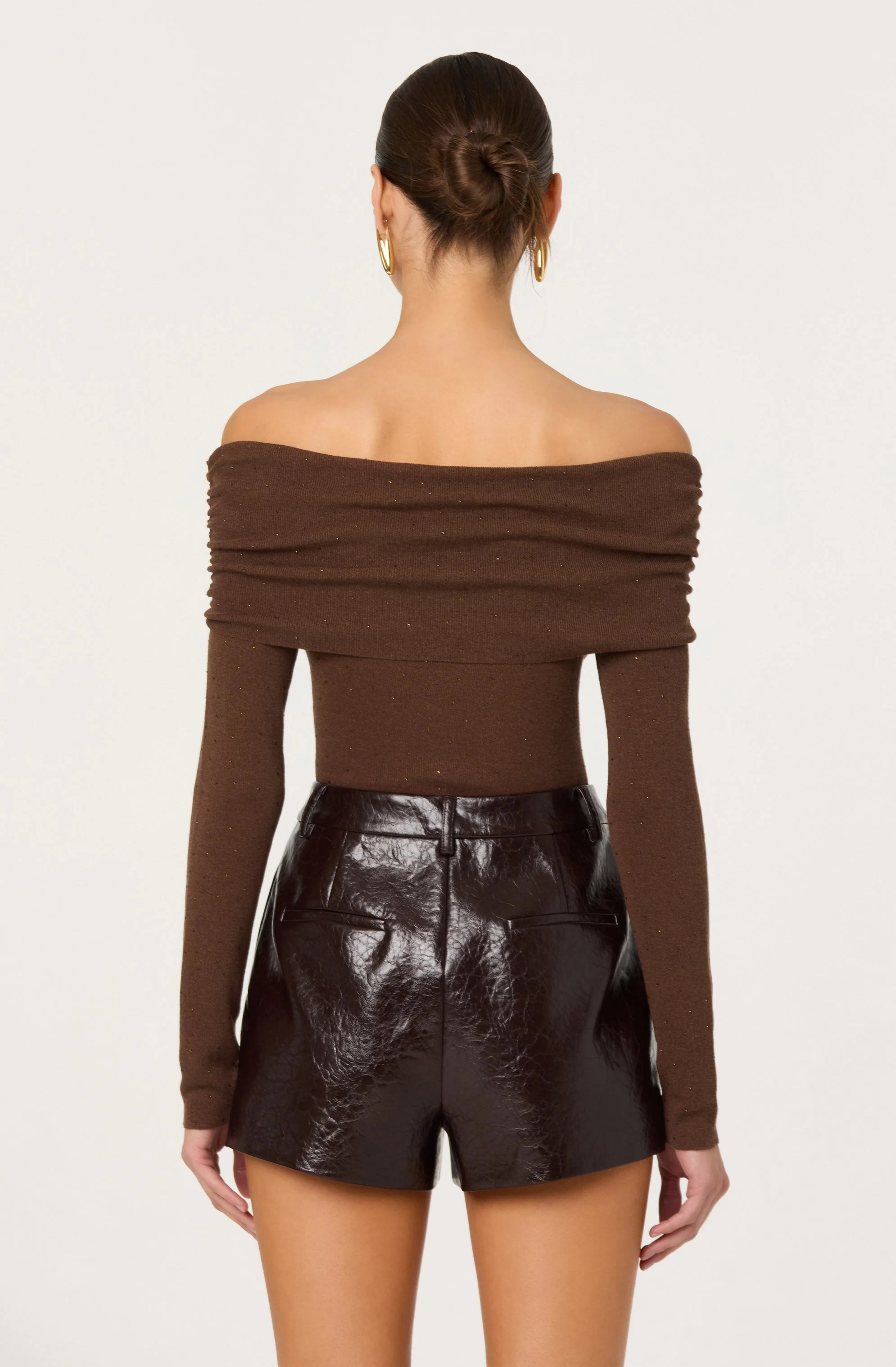 Kylin Off Shoulder Rhinestone Sweater