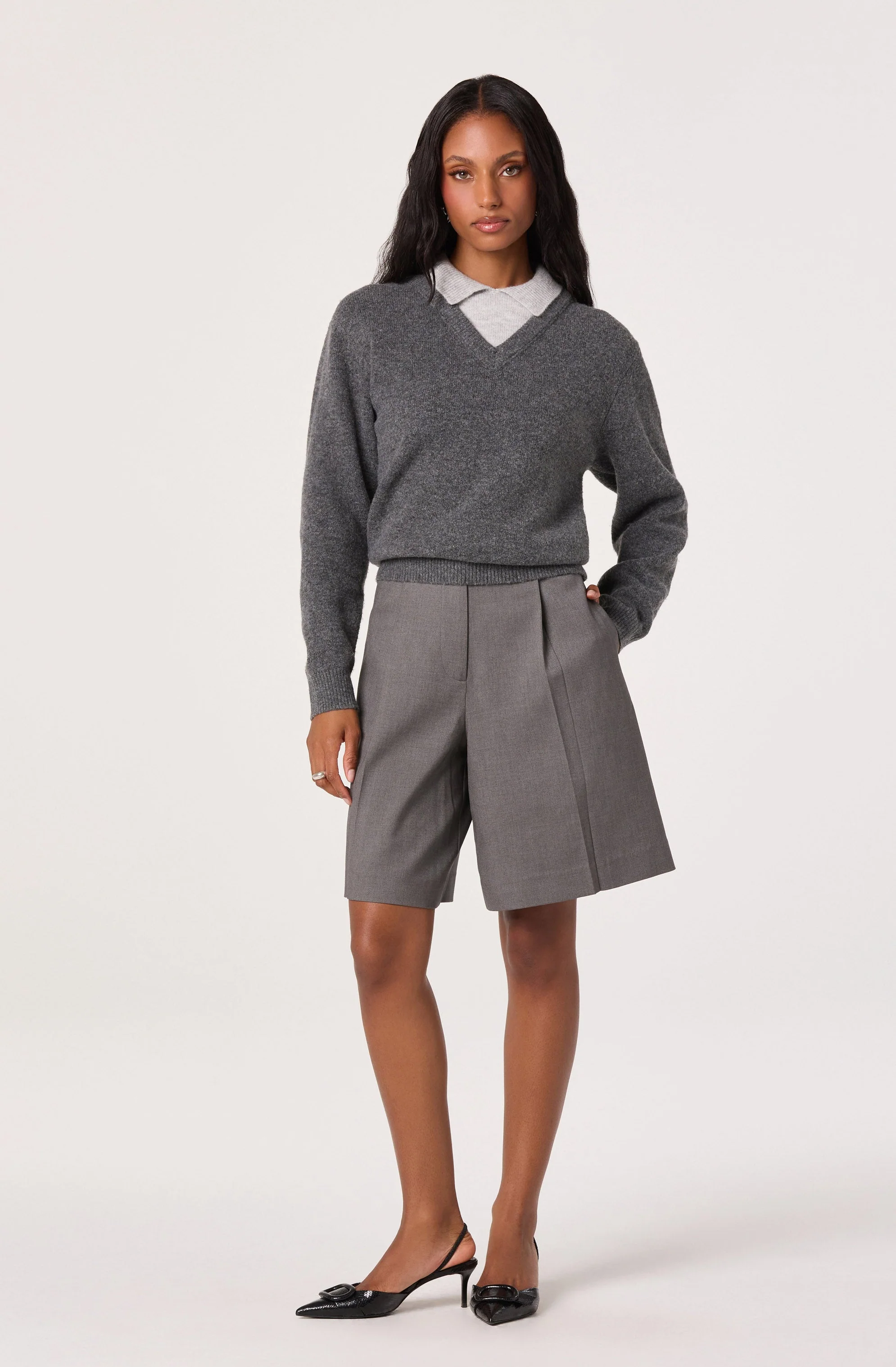 Contrast Faux Layered Sweater